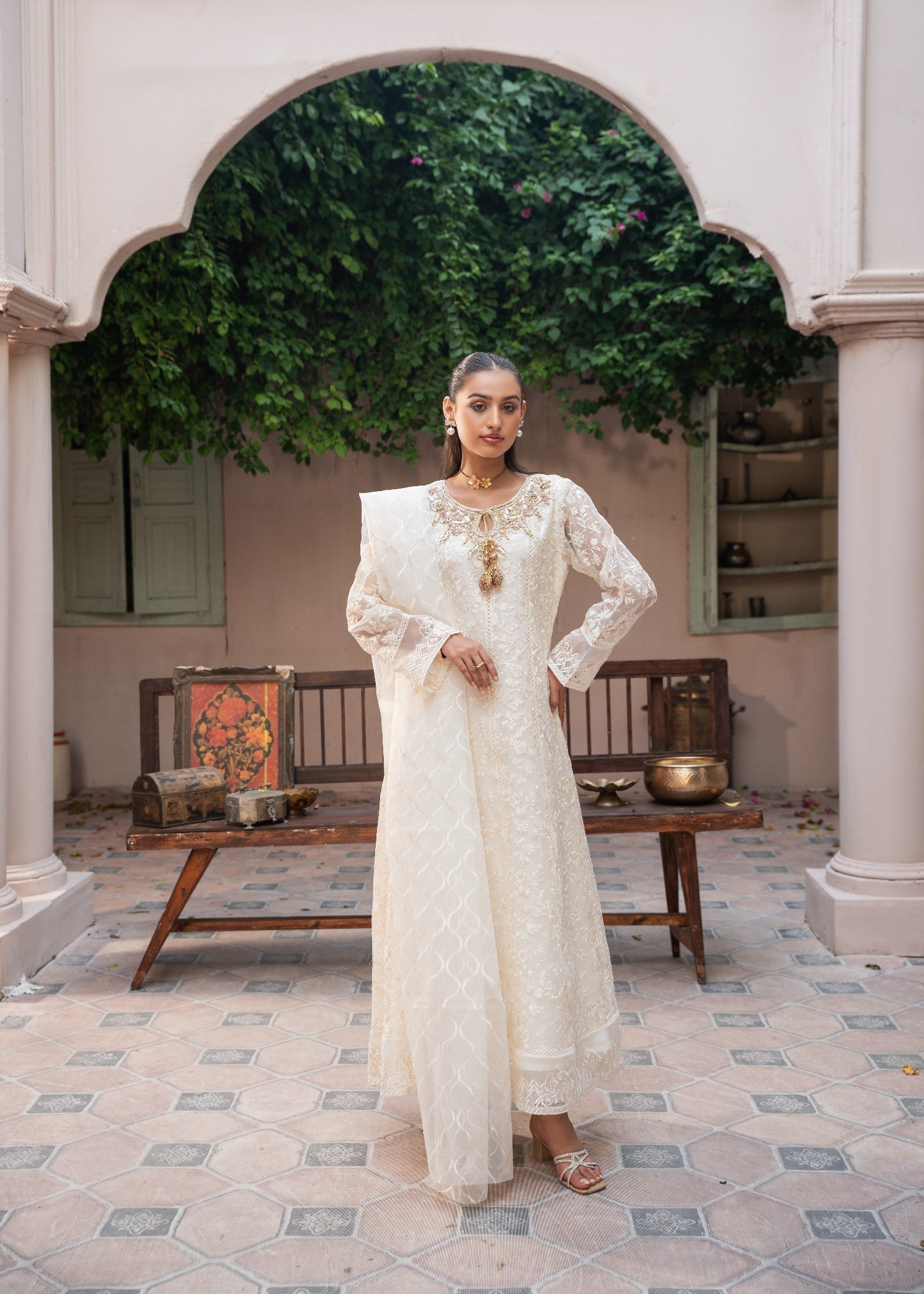 organza Maxi in Off-white