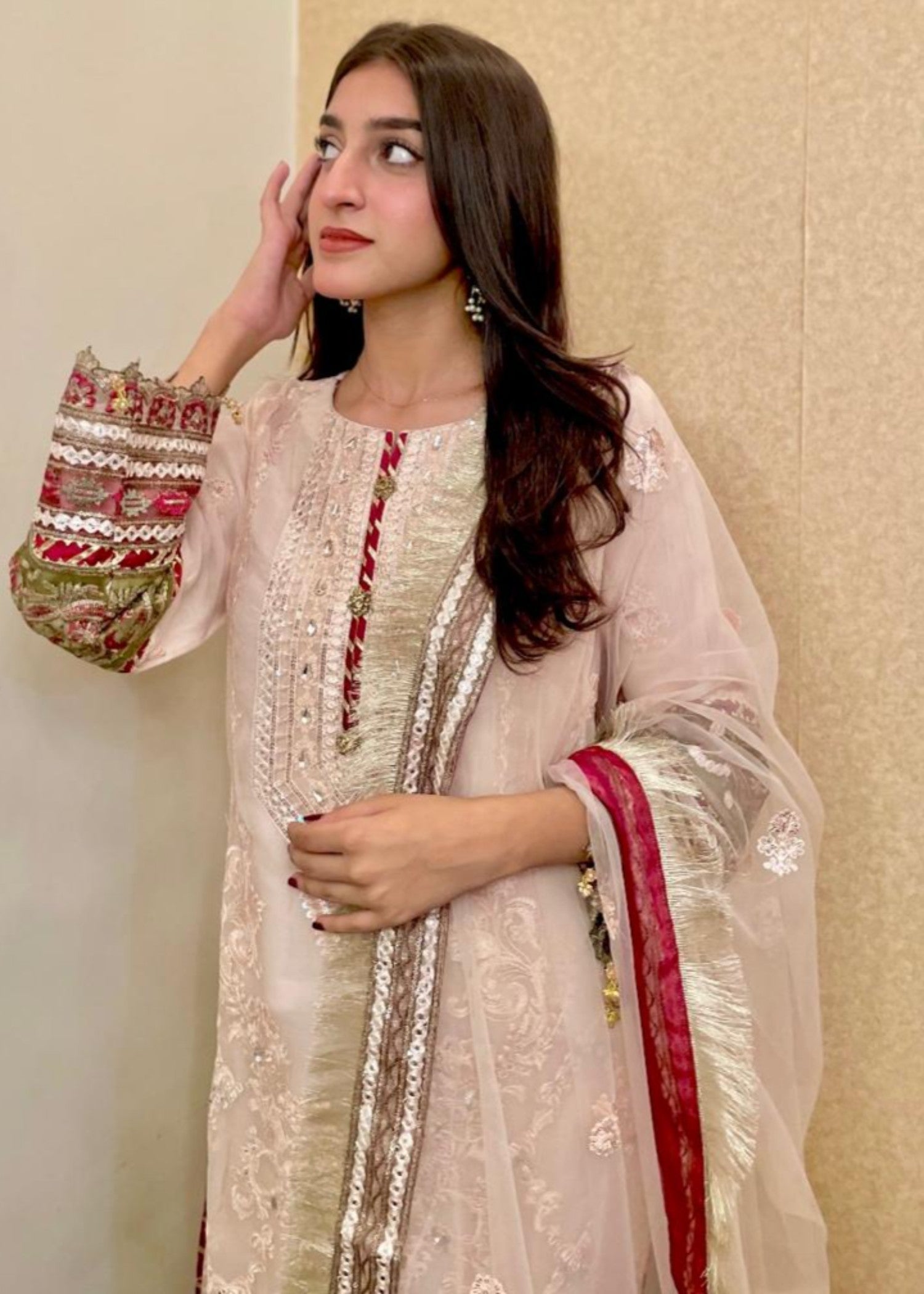 organza Kurta Set in Cotton
