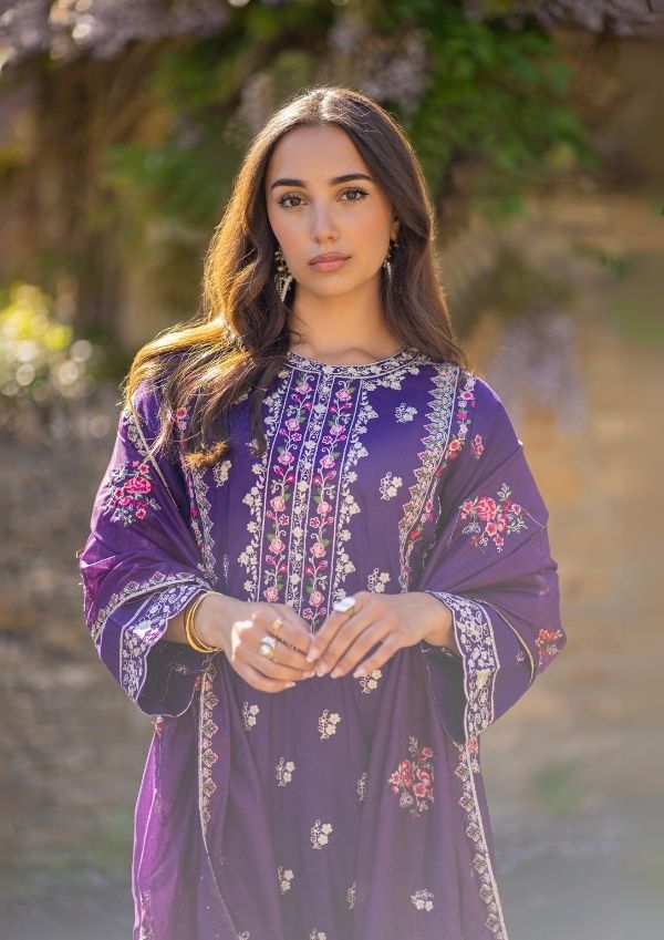 cotton Kurta Set in Ultra violet