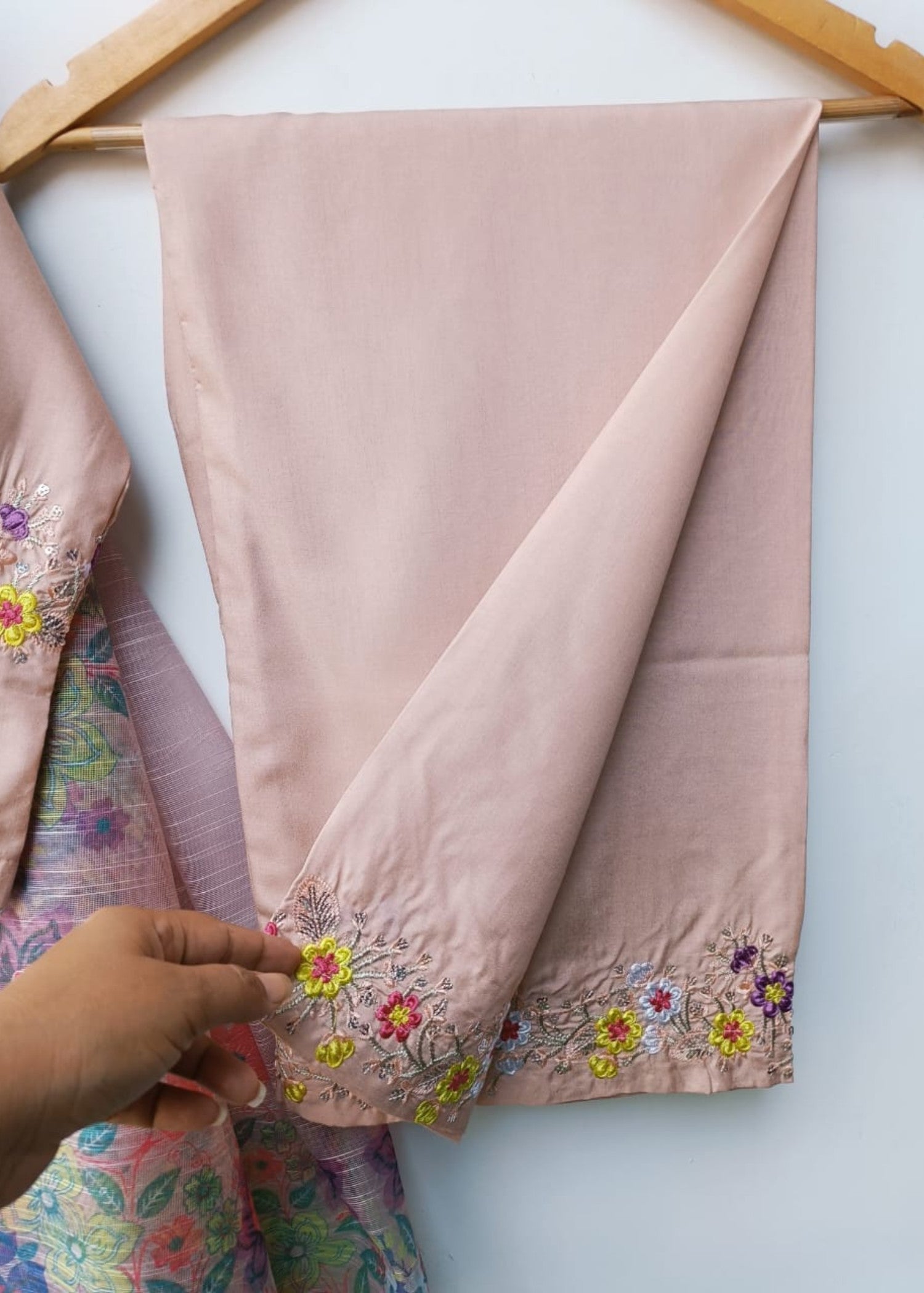 thai silk Kurta Set in Pink