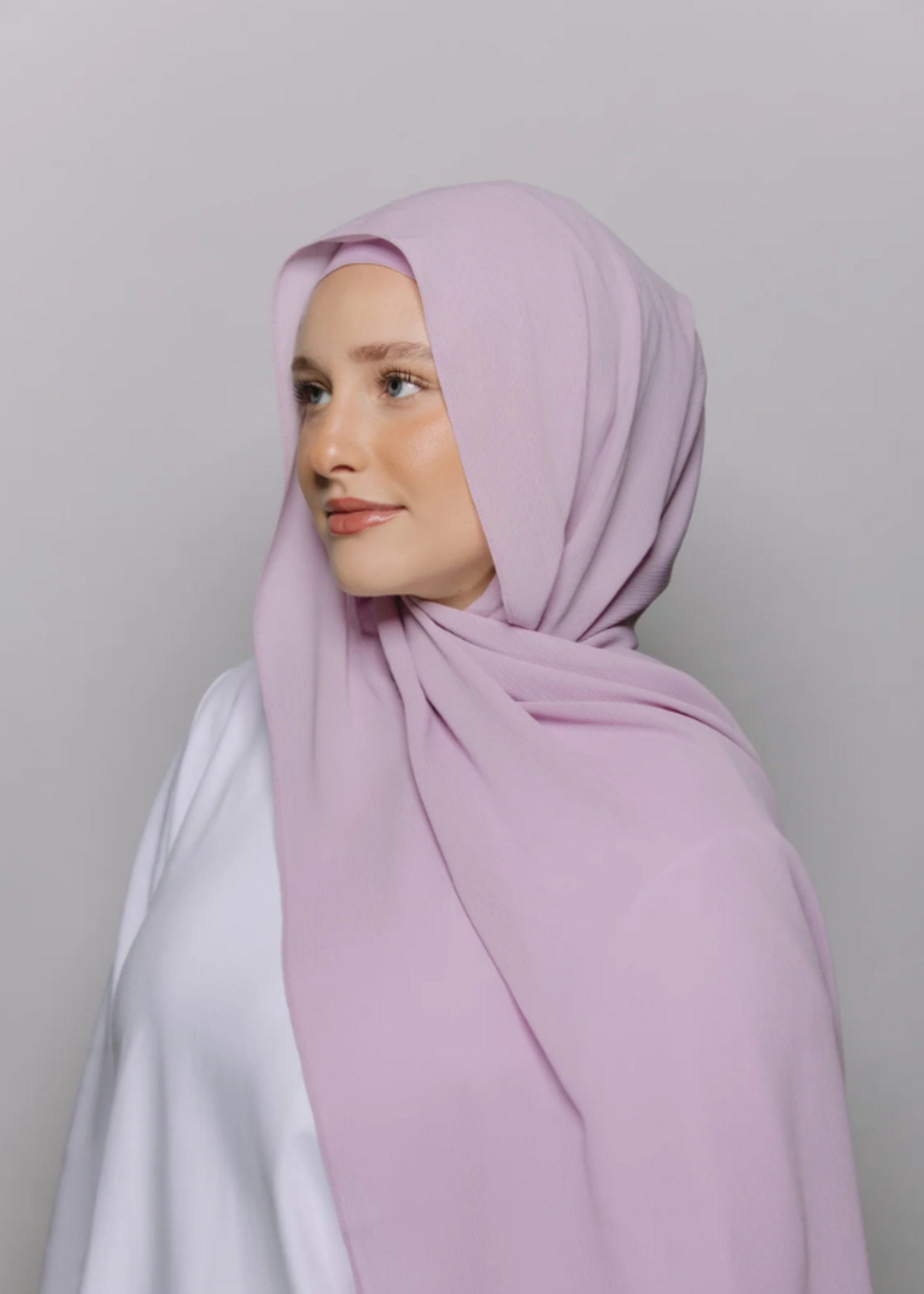 georgette Hijab in Orchid pink