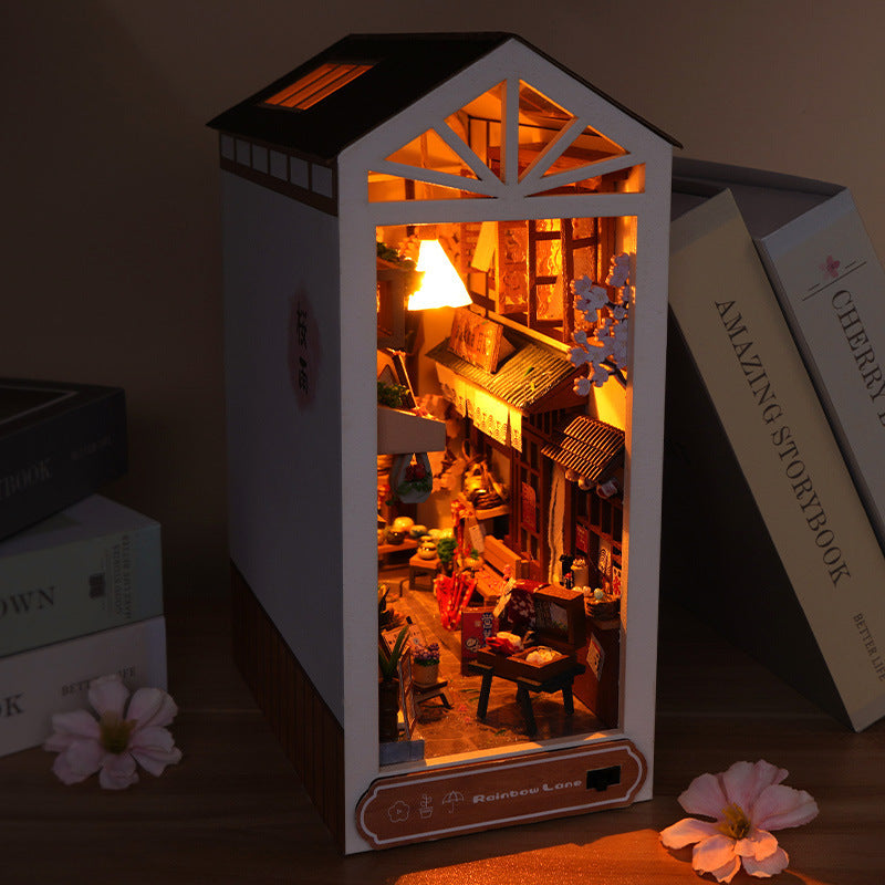Cottage After Rain Alley Assembled Three-dimensional Book Stand Model Ornaments