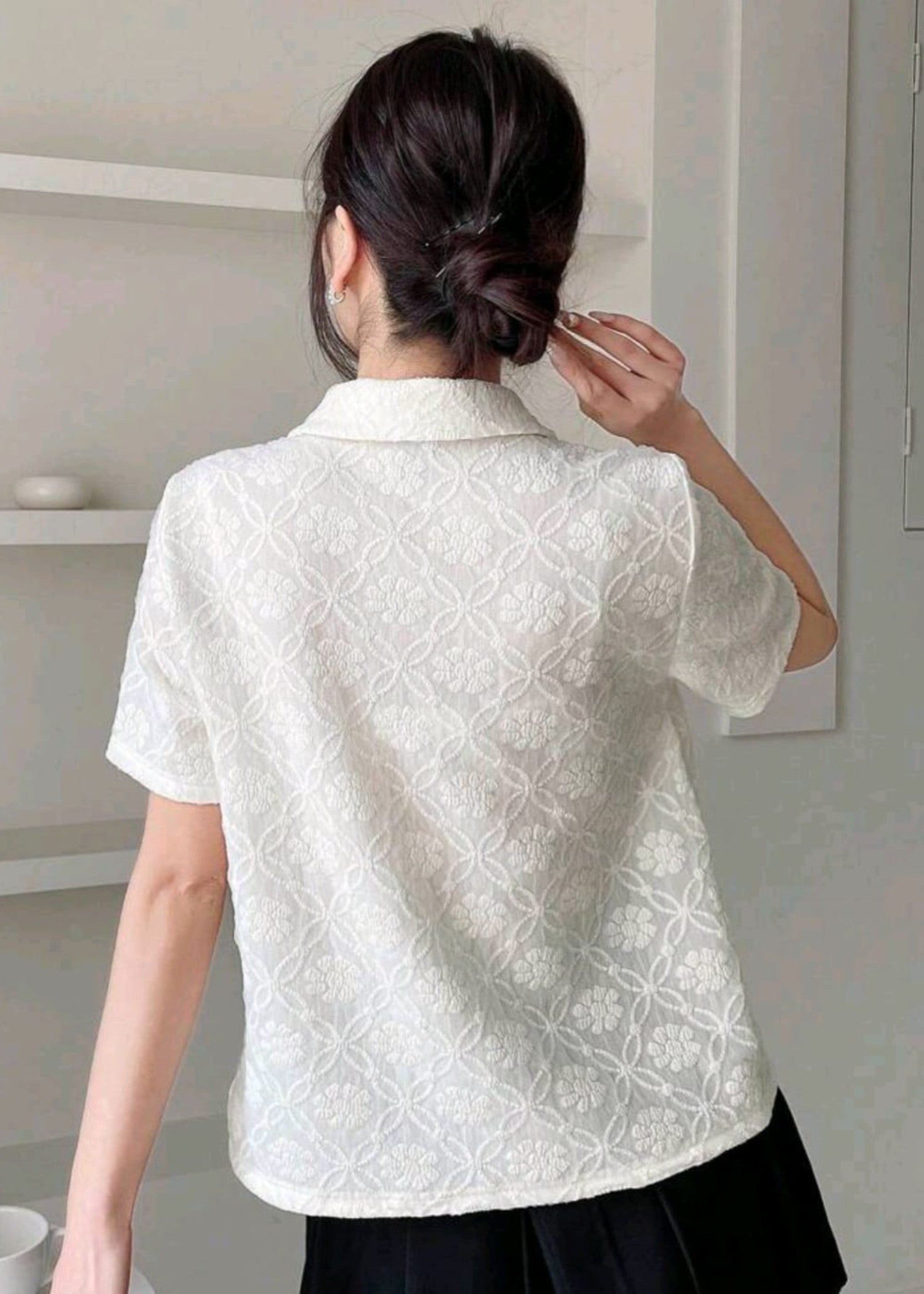 polyester Top in Off-white