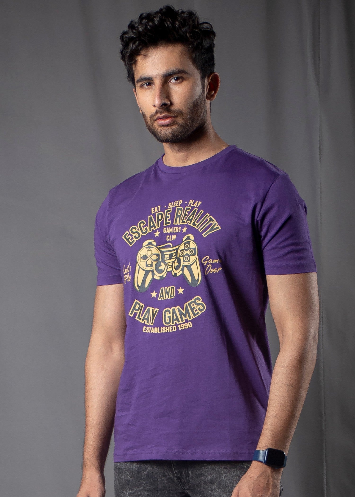 cotton T Shirt in Purple