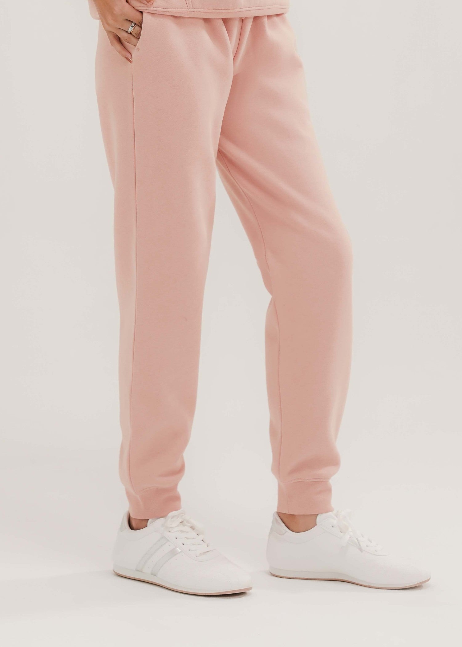 fleece Trousers in Pale pink