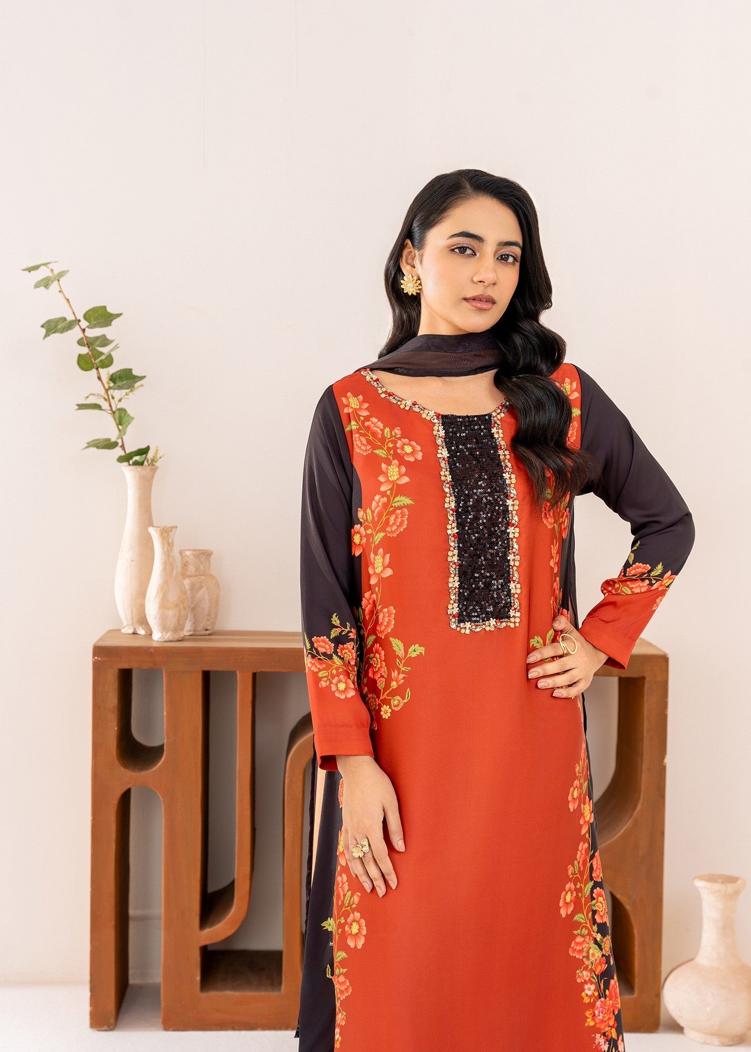 charmuse/shamooz Kurta Set in Tangerine