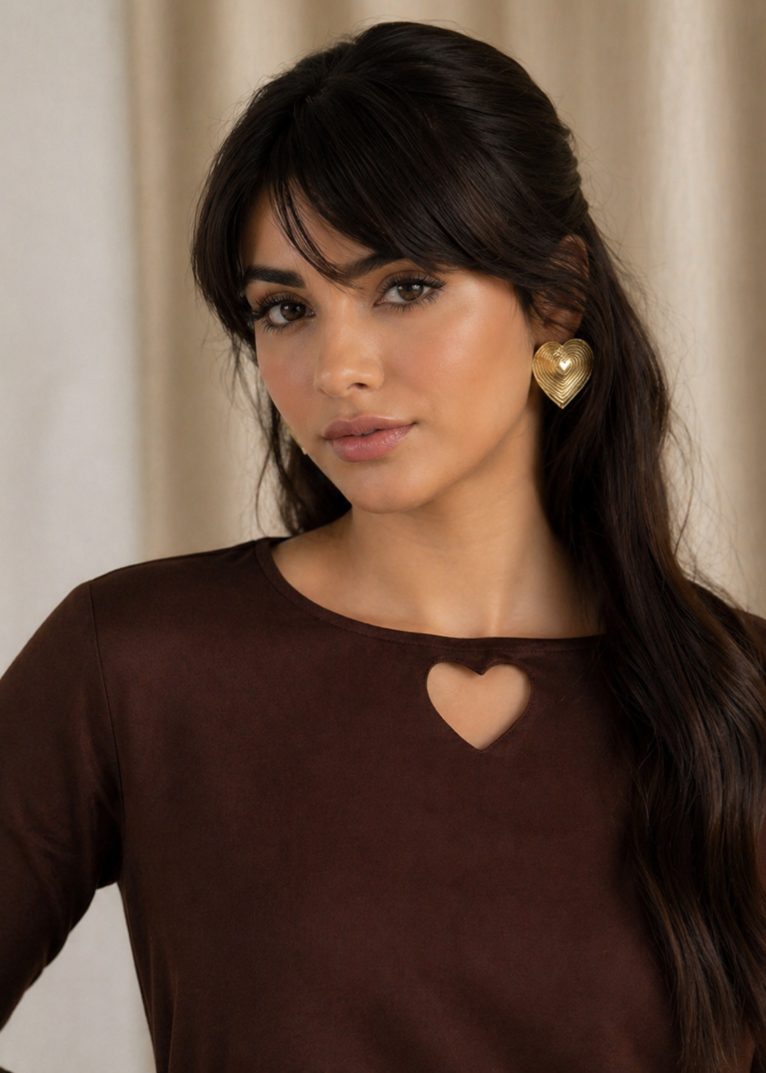 arabic lawn Co Ord Sets in Dark brown