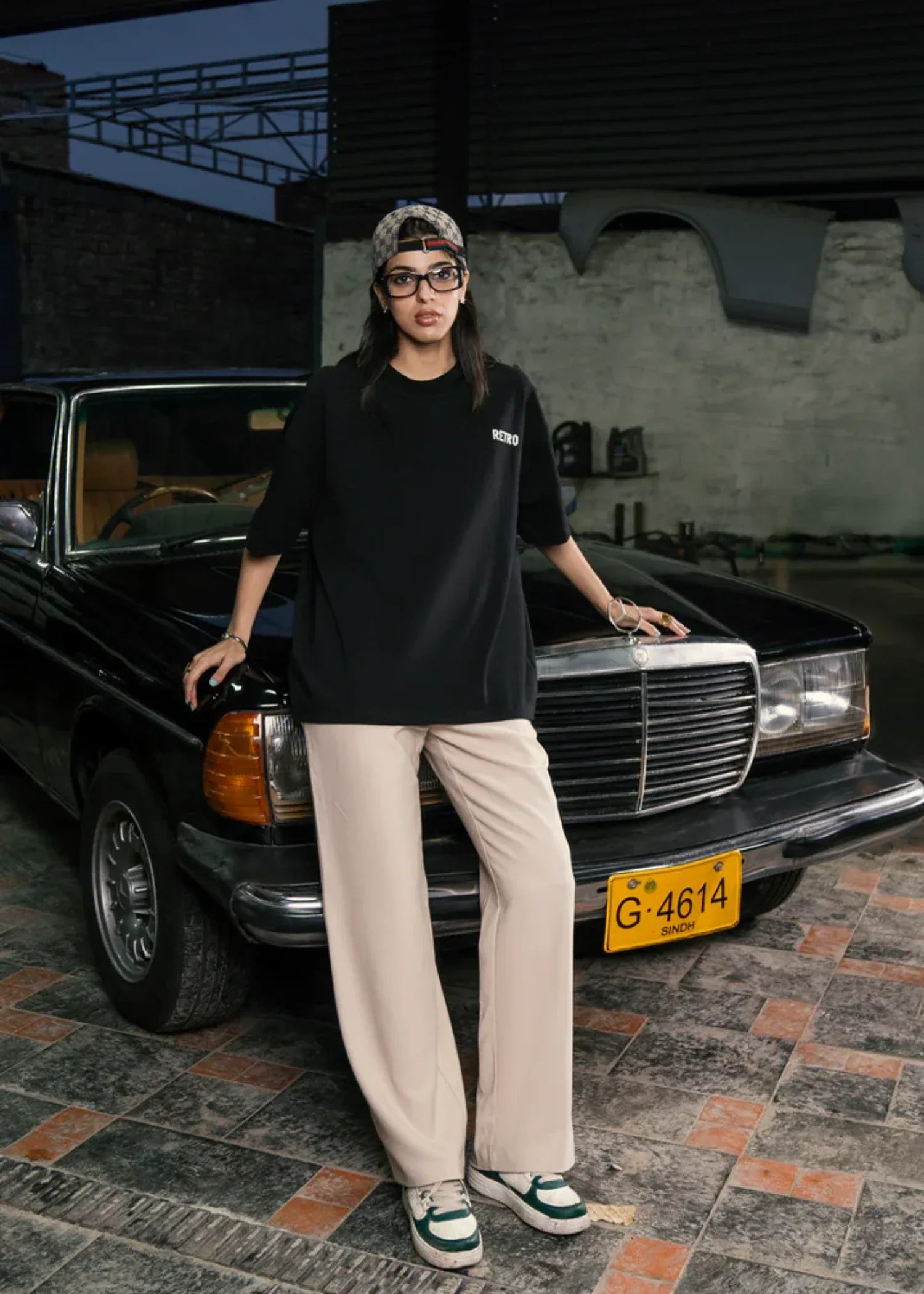 cotton jersey T Shirt in Black