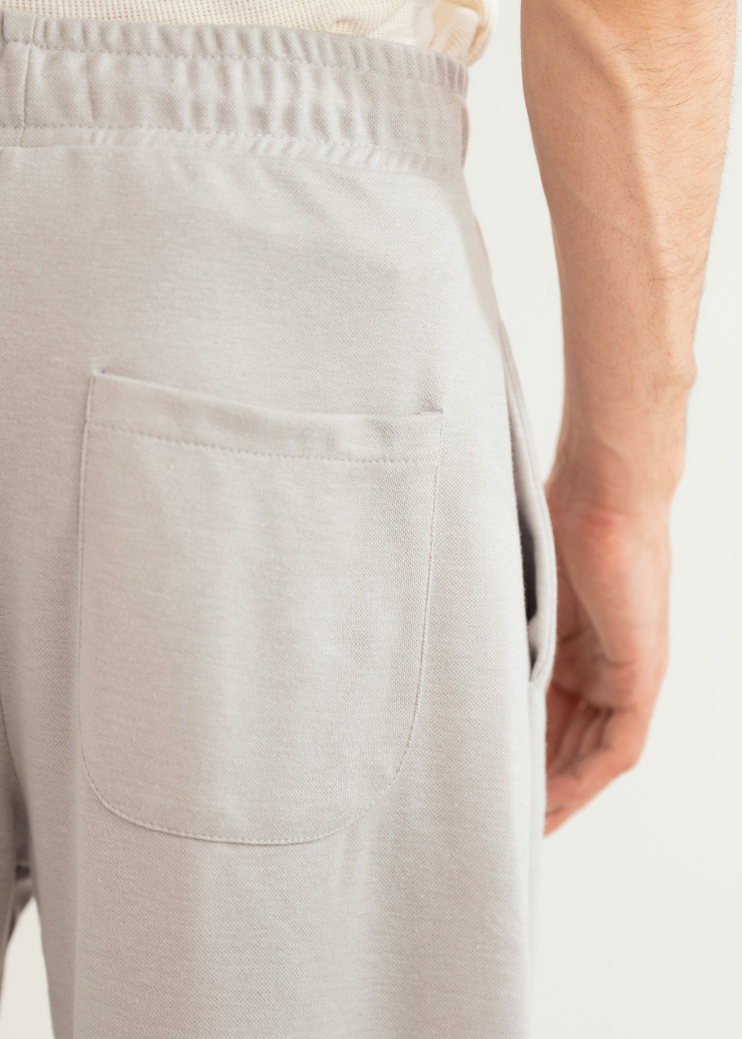 interlock knit Trousers in Light grey