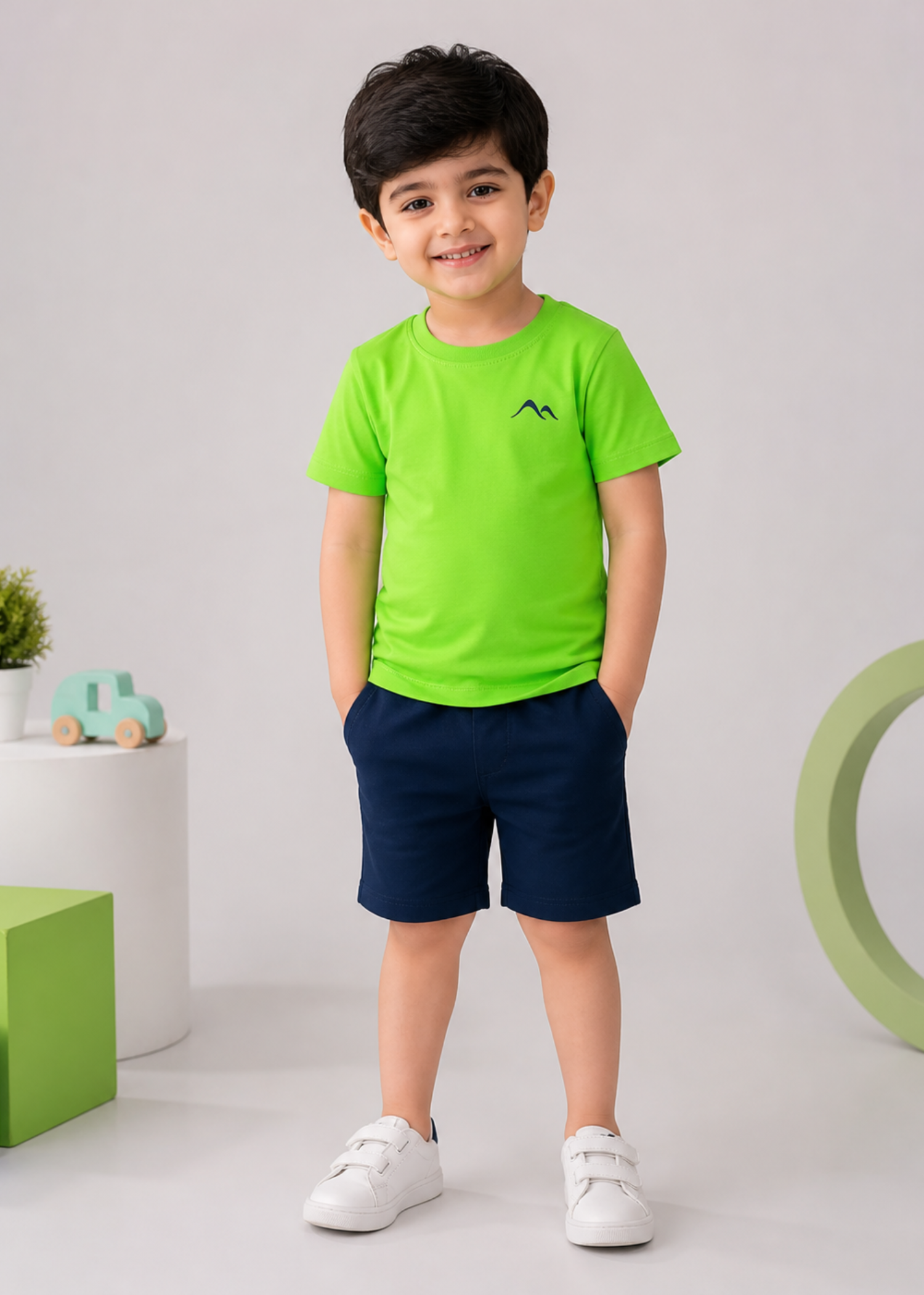 single jersey knit T Shirt in Bright green