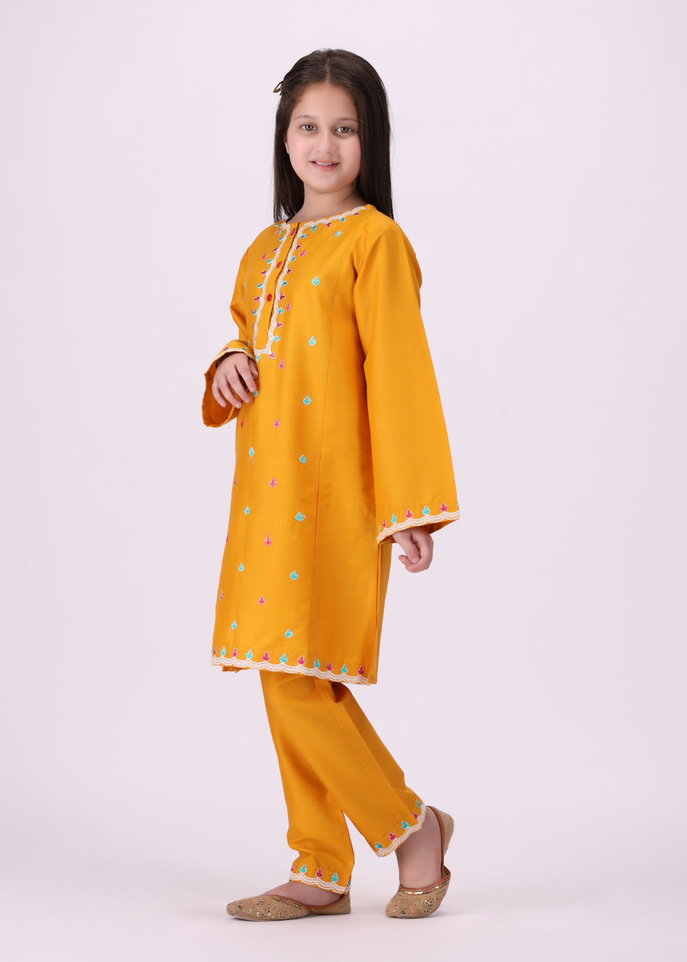 pure cotton Kurta Set in Mustard