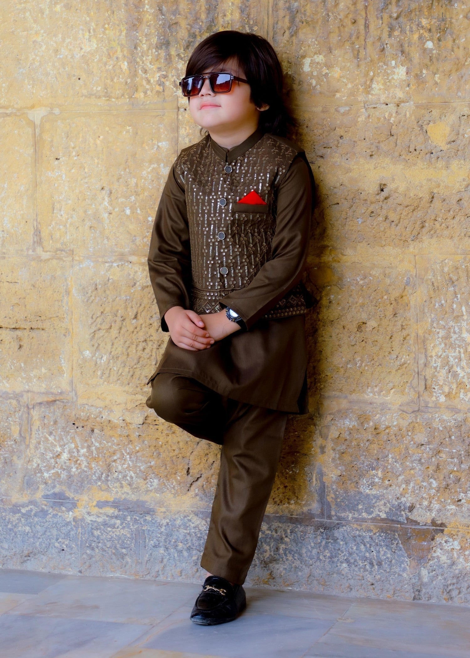 suiting Waistcoat in Maple brown