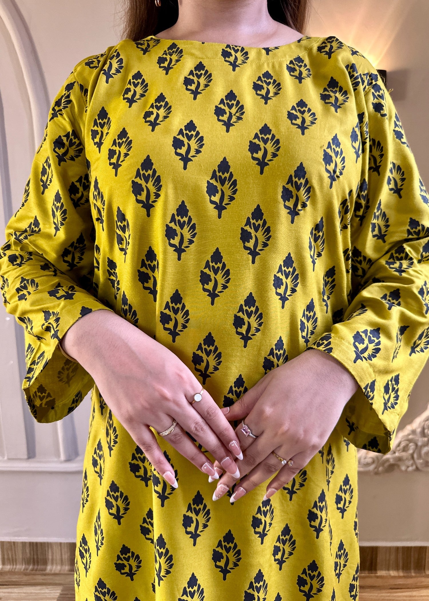 arabic lawn Co Ord Sets in Acid yellow