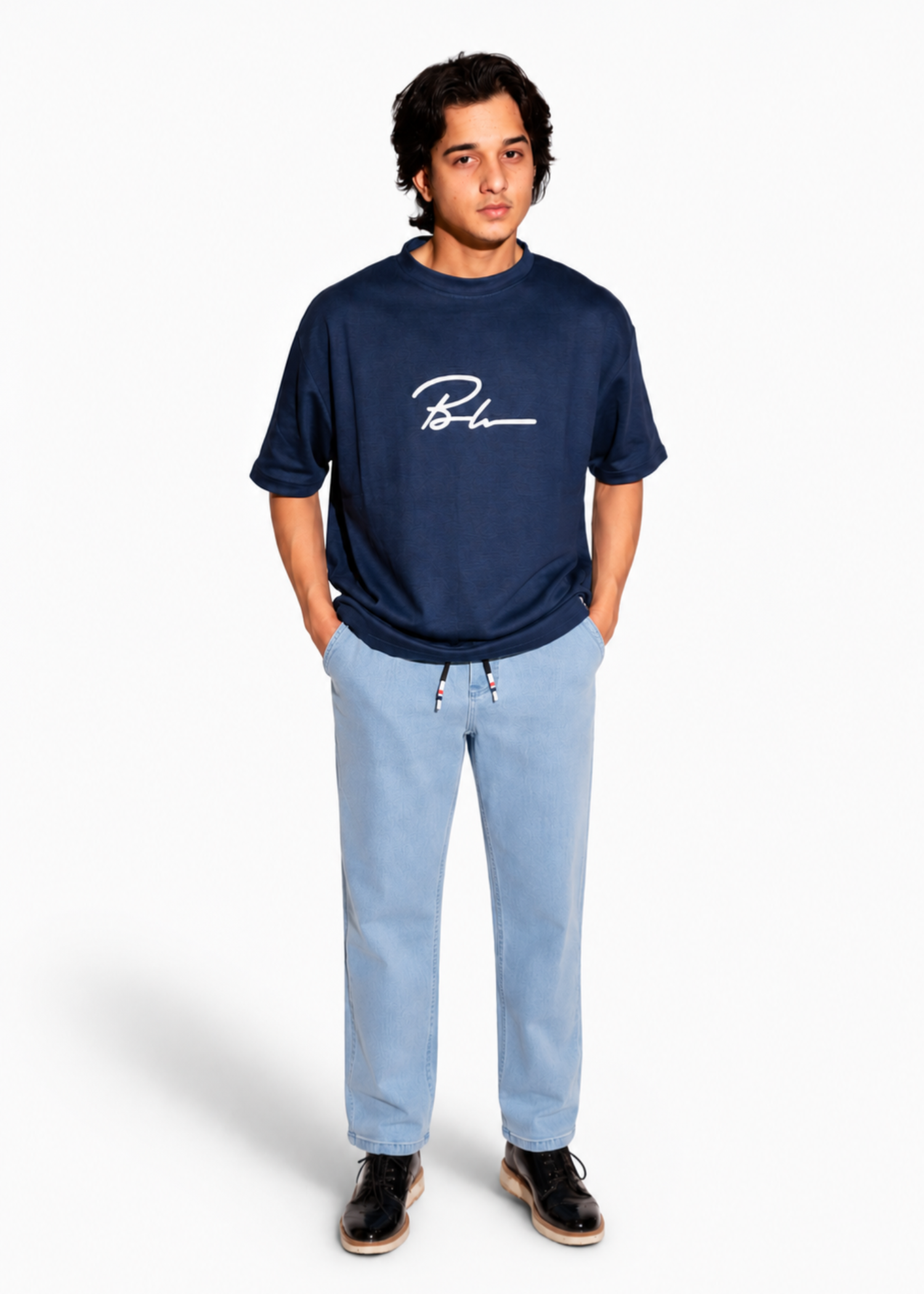 polycotton Trousers in Baby blue