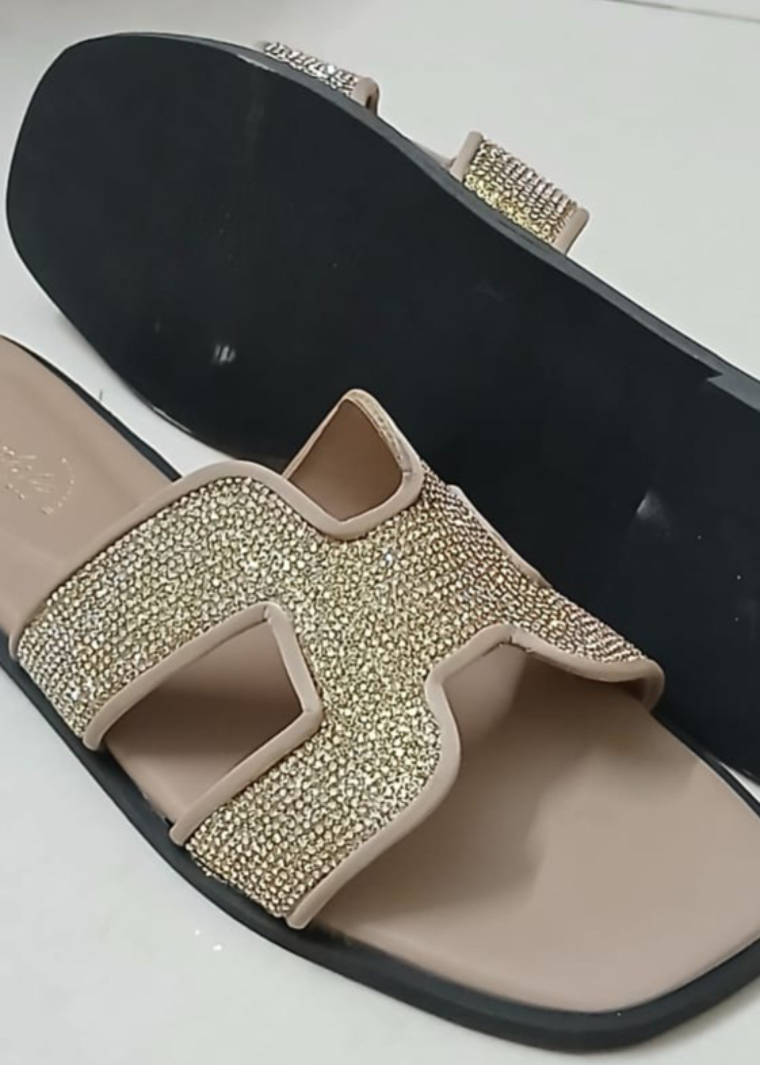 Slides in Cream by - High Quality Women Slides OMS2243
