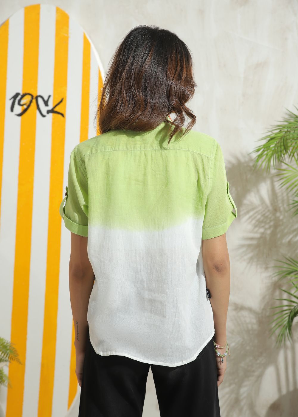 cotton Top in Mint green, white