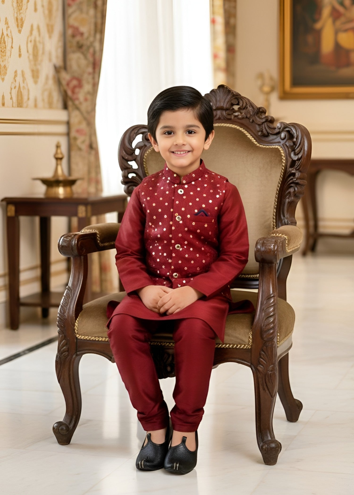 suiting Waistcoat in Berry red