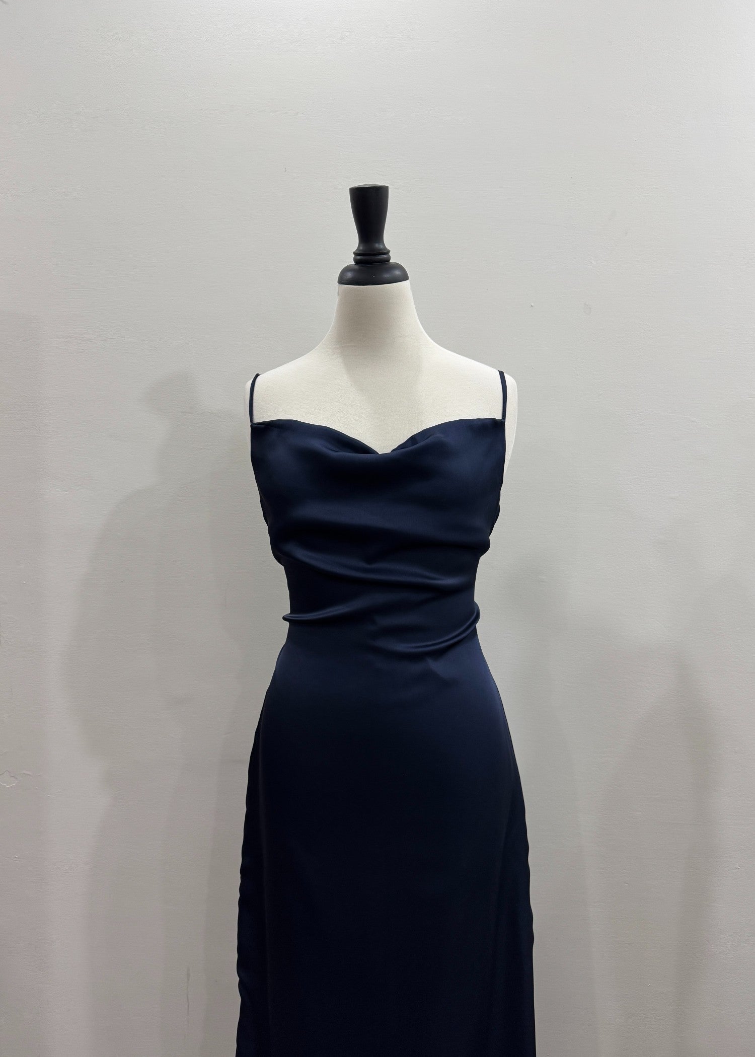 satin silk Dress in Navy blue