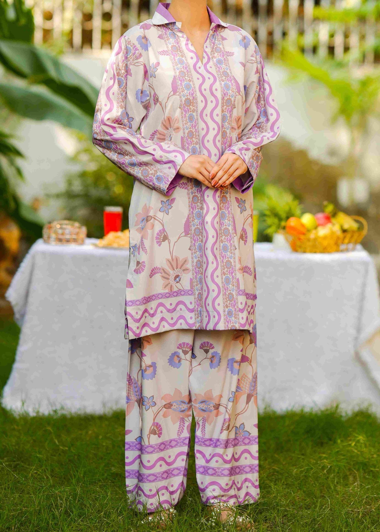 crepe Co Ord Sets in Lavender