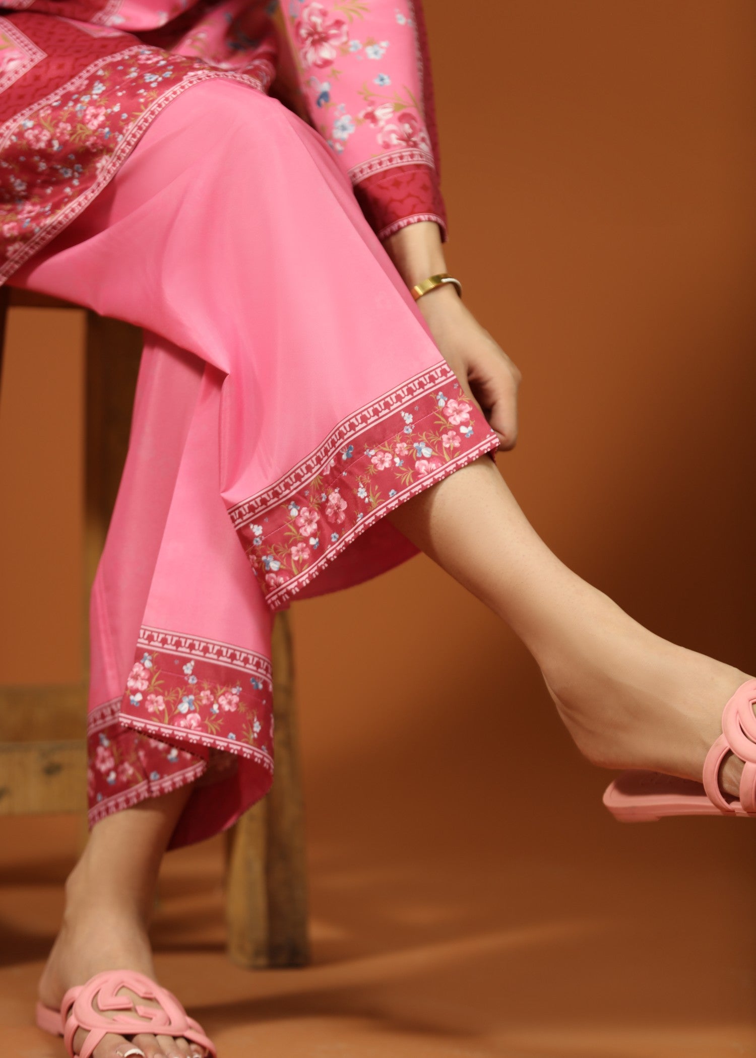 crepe silk Co Ord Sets in Bubblegum pink