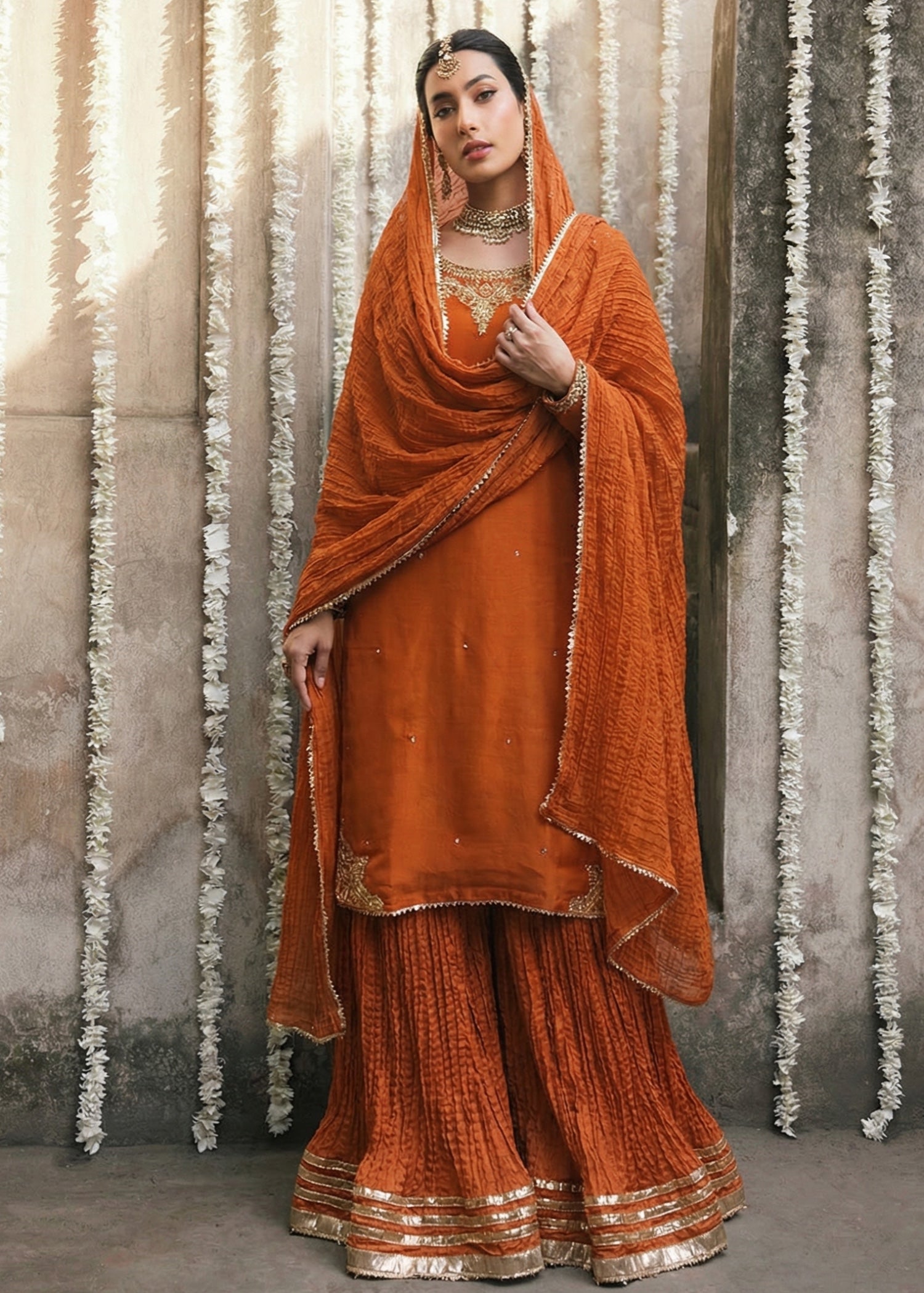 chiffon Sharara in Copper