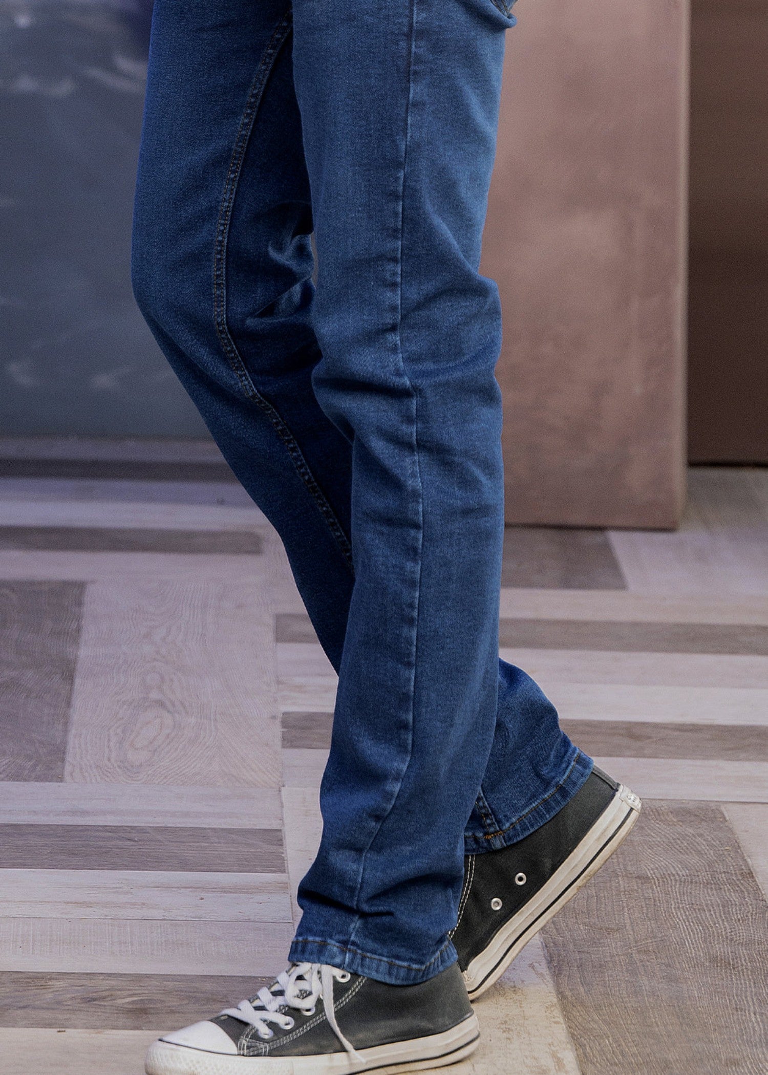 cotton Jeans in Dark blue, cobalt blue