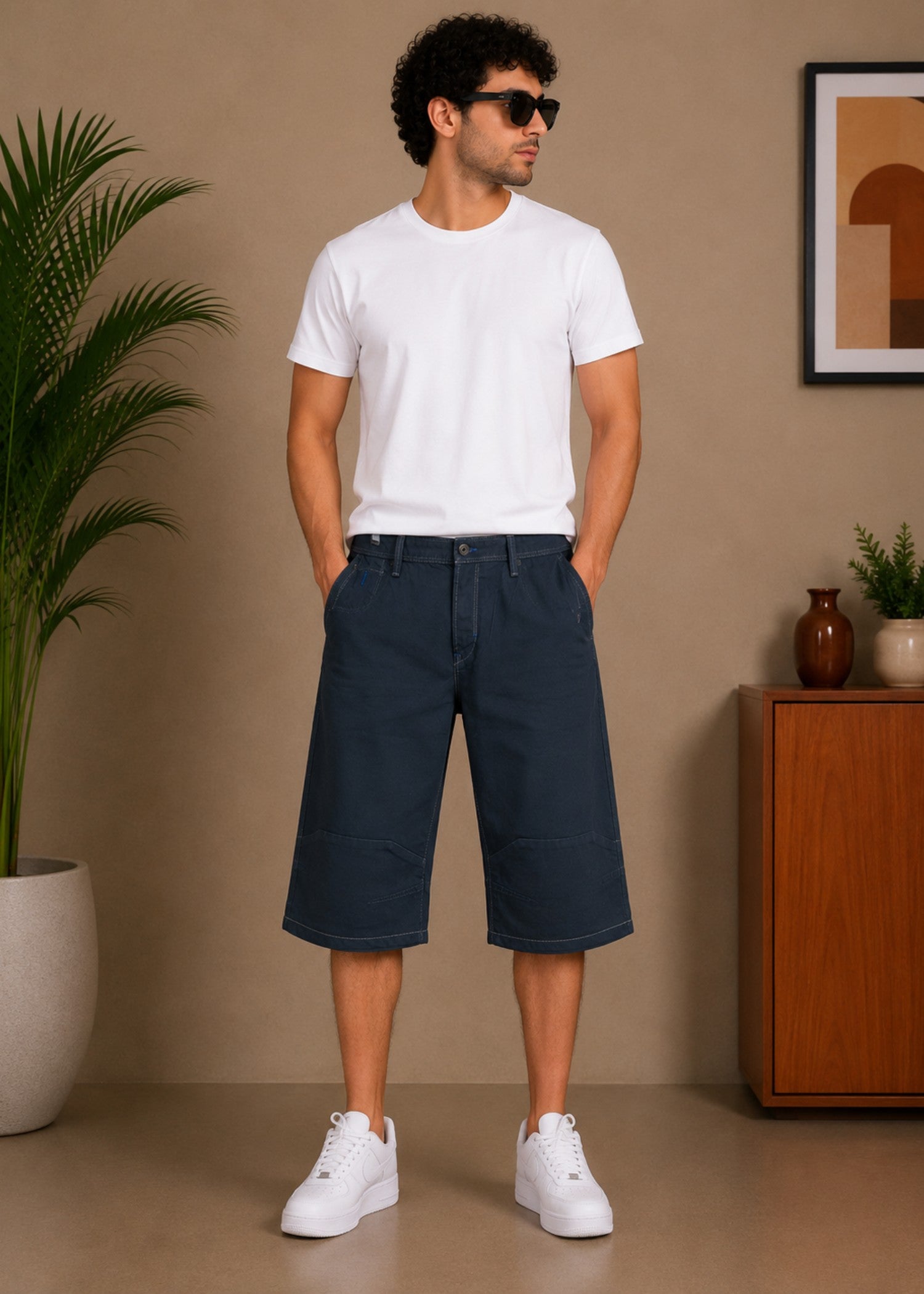 cotton Shorts in Aegean blue