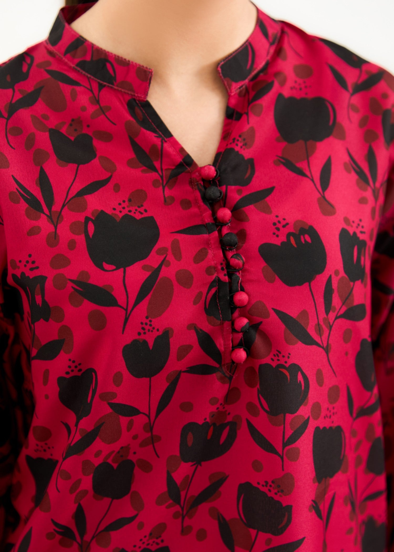 silk finish lawn Co ord Sets in Cardinal red