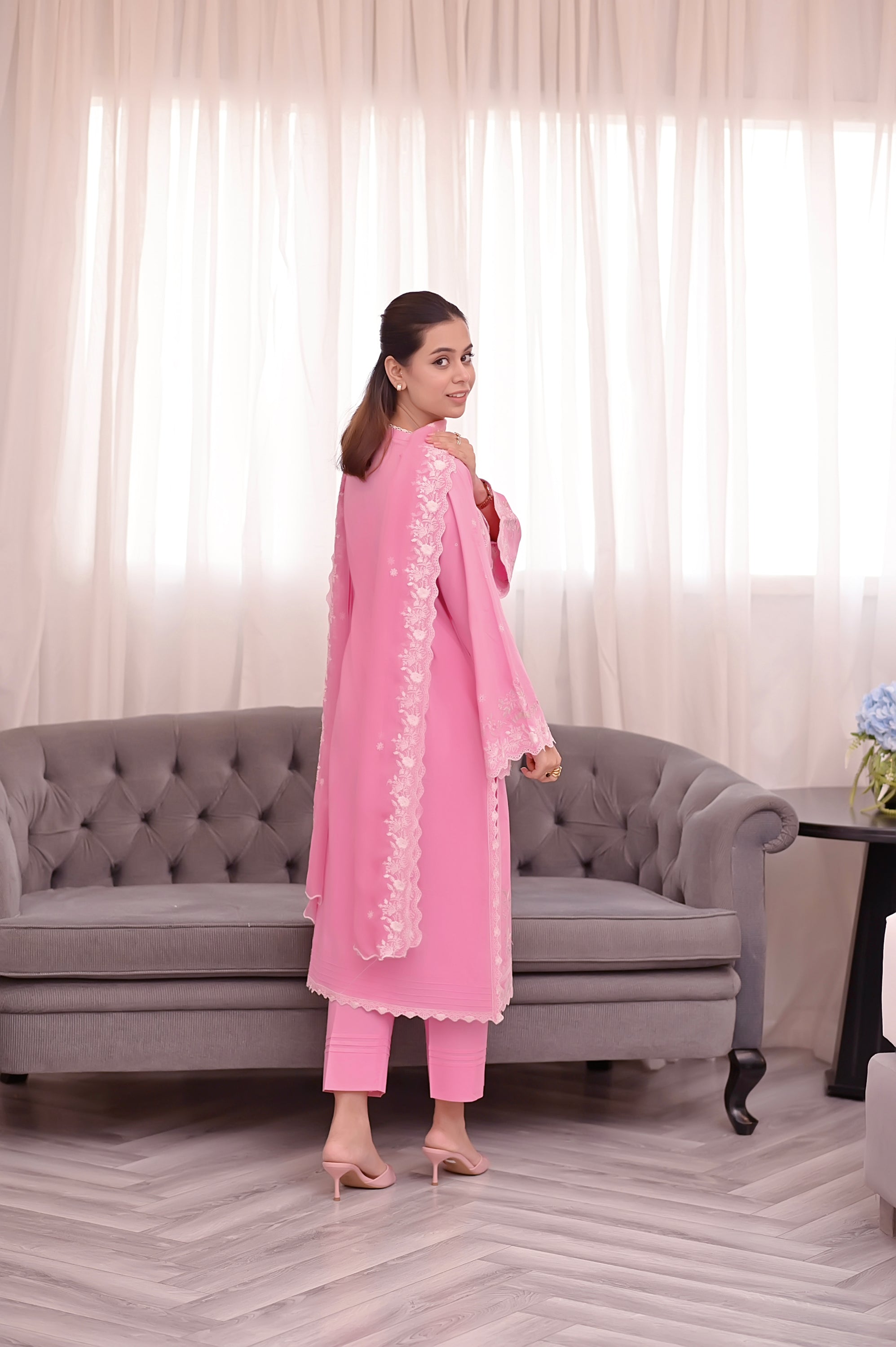 jacquard Unstitched in Bubblegum pink