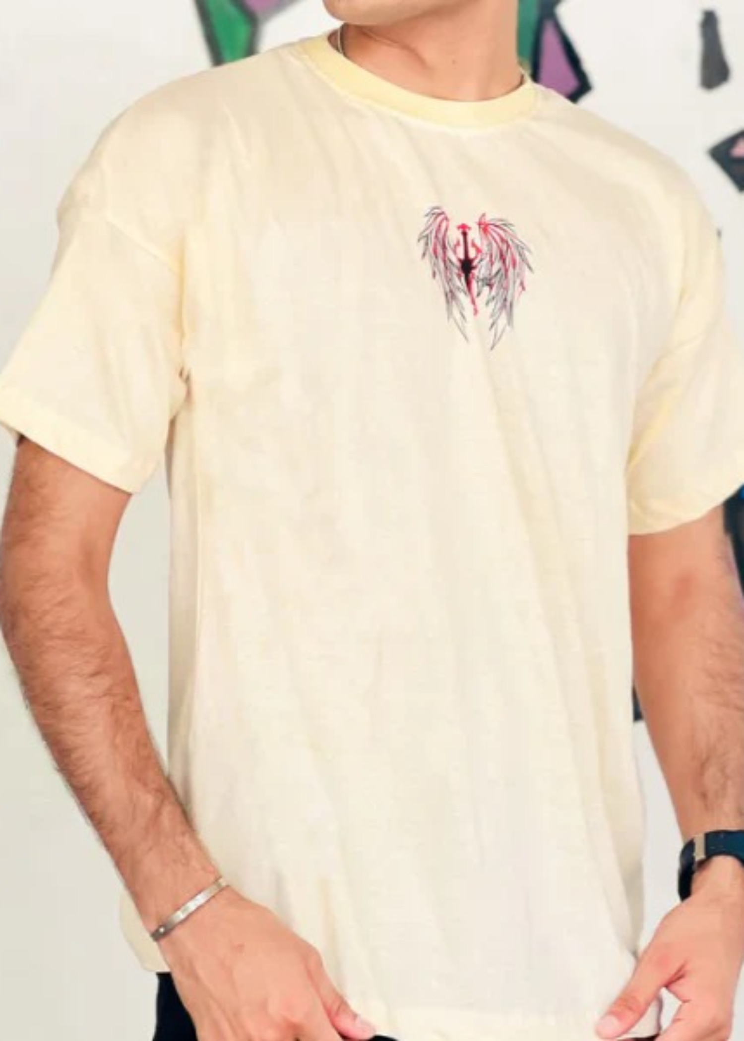 polycotton T Shirt in Cream