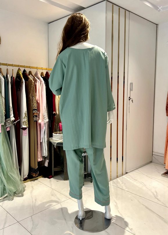 textured wash & wear Co Ord Sets in Sea green