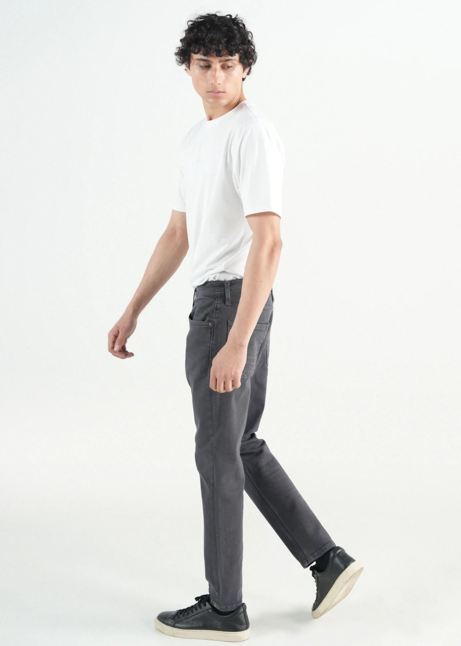 twill cotton Pants in Dark grey