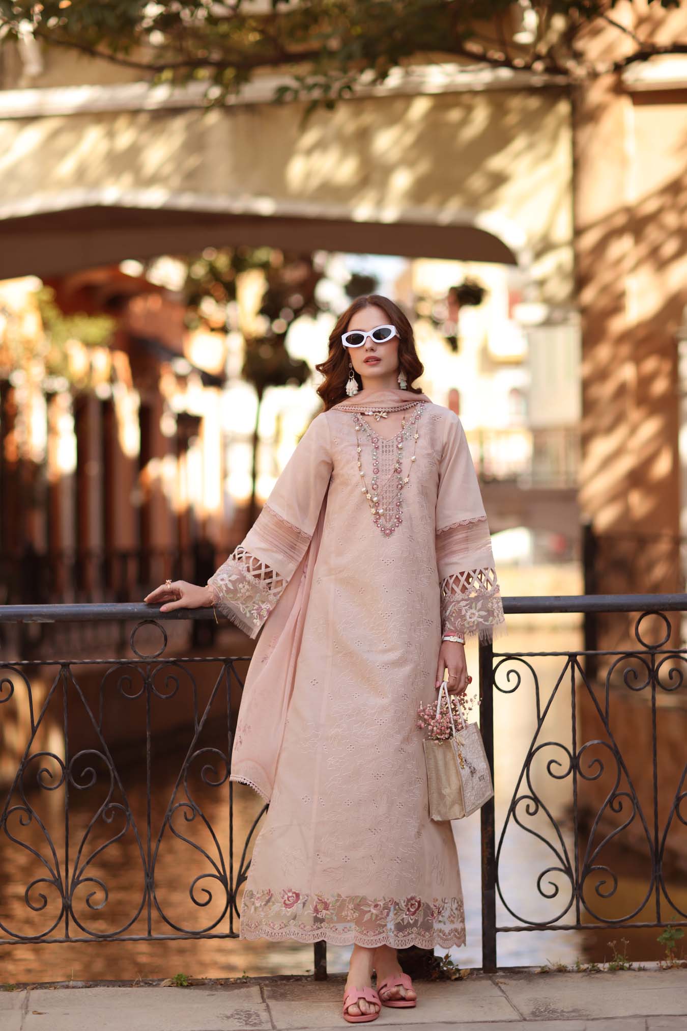 Noor Eid Luxe Printskhaas Lawn – D6 - B - Ballet Pink