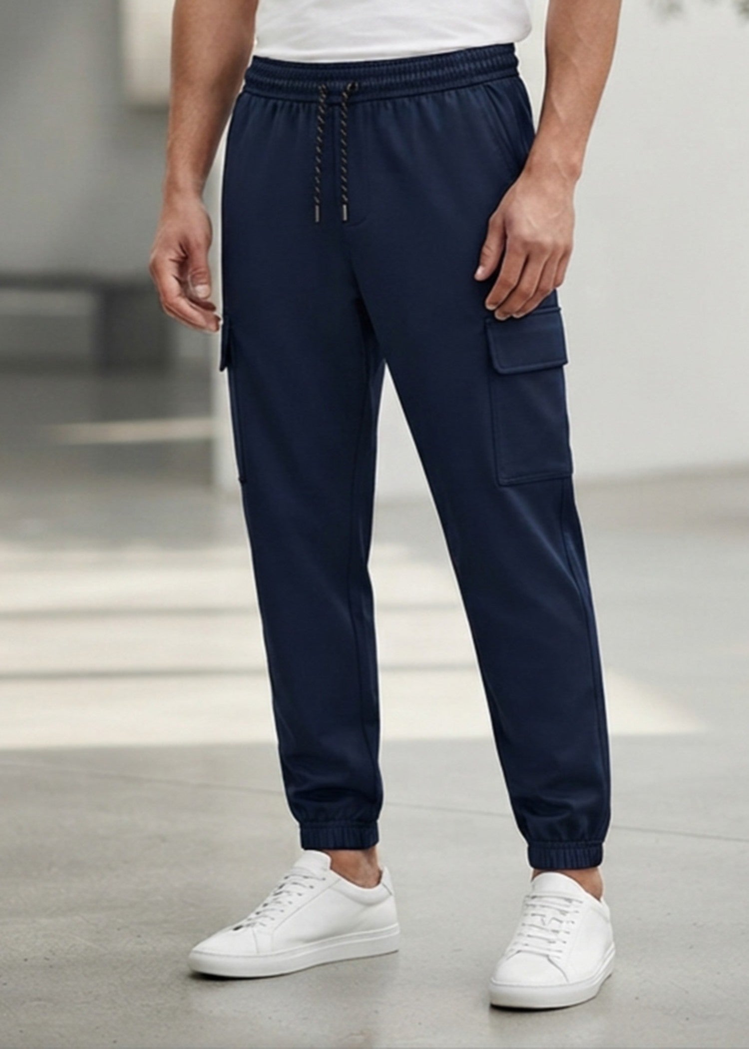 polyester Trousers in Moonlight blue