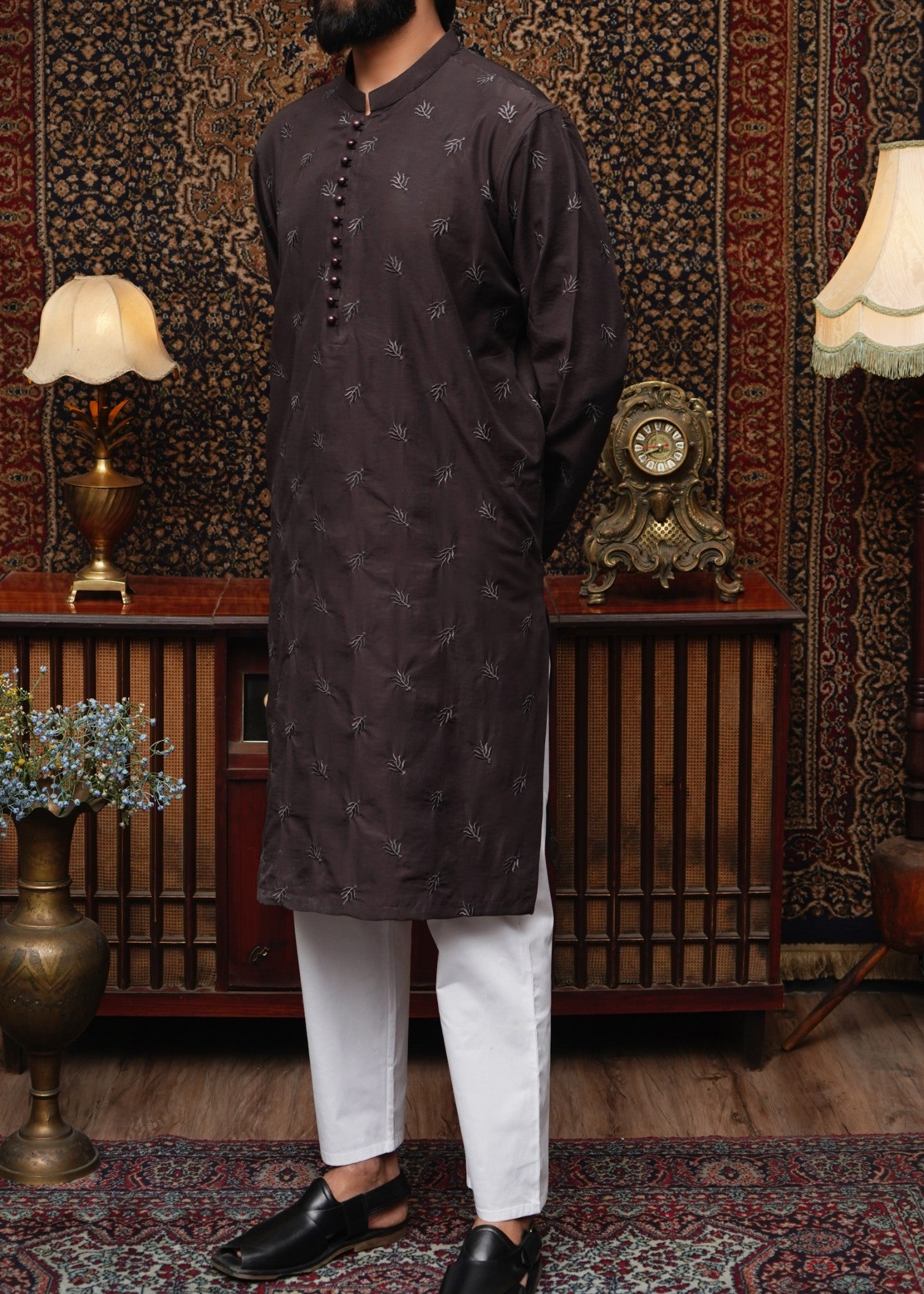 wash & wear Kurta in Chocolate brown by Maqsood Garments