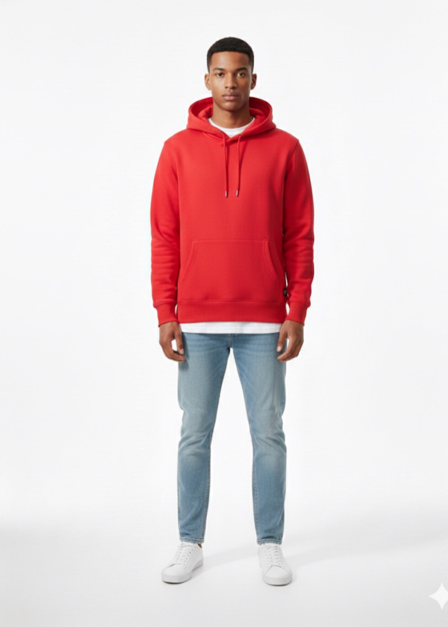fleece Hoodie in Red