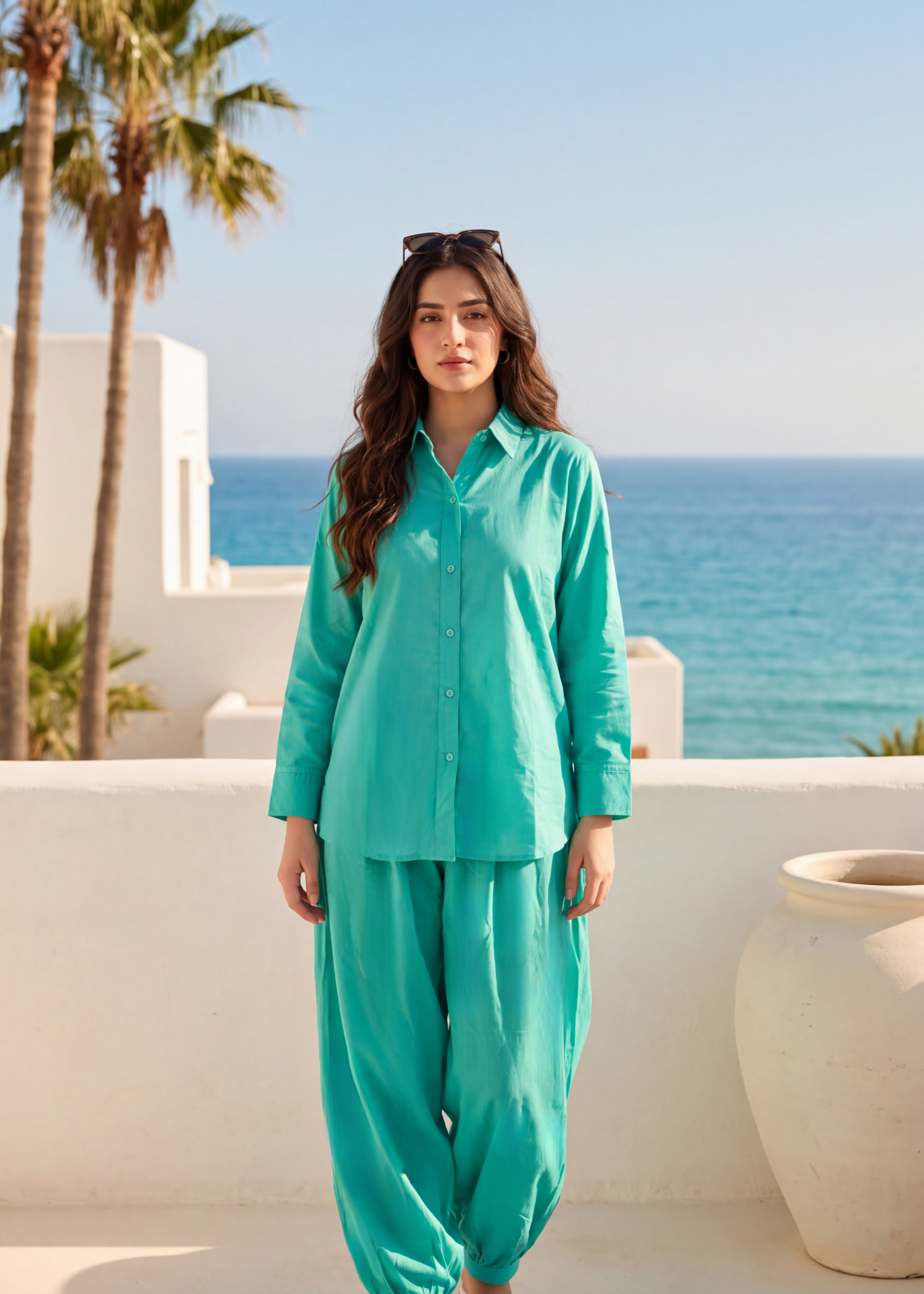 cotton Co ord Sets in Turquoise