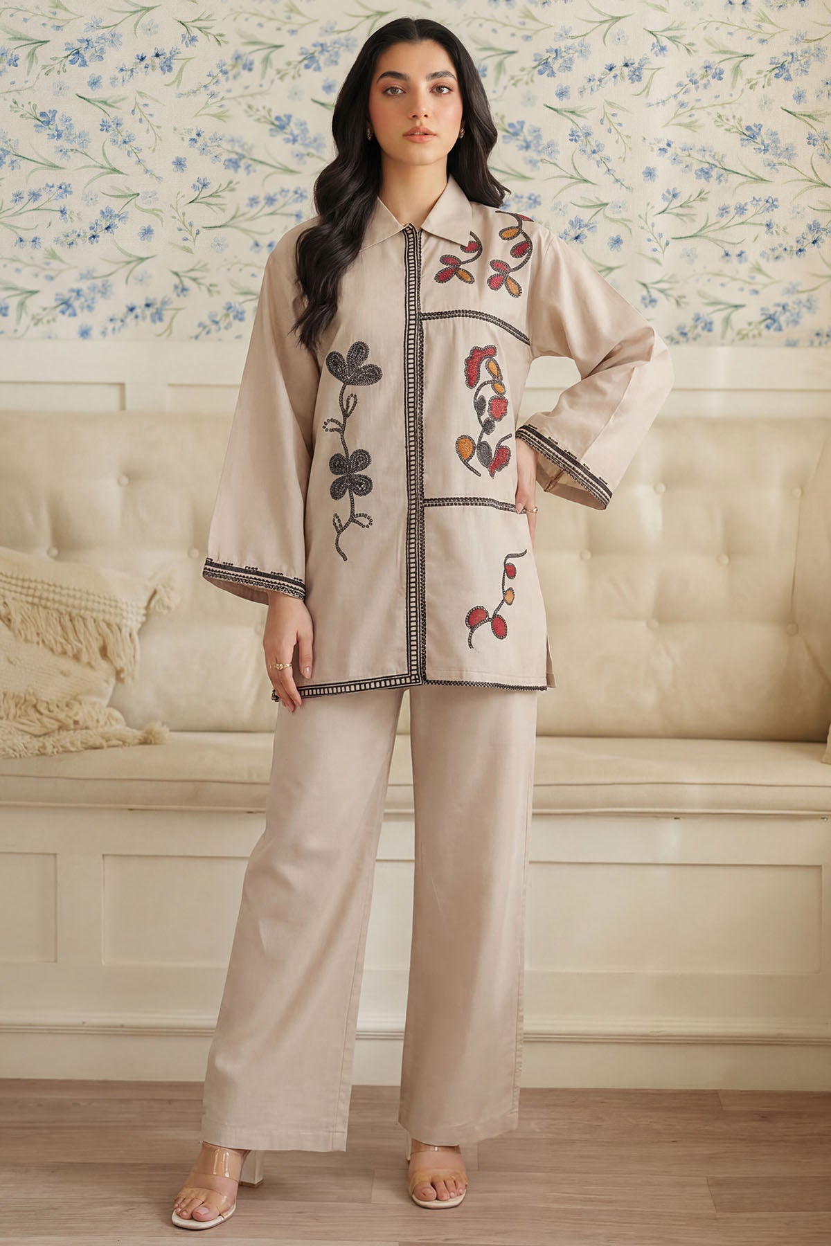 cambric Kurta Set in Cotton