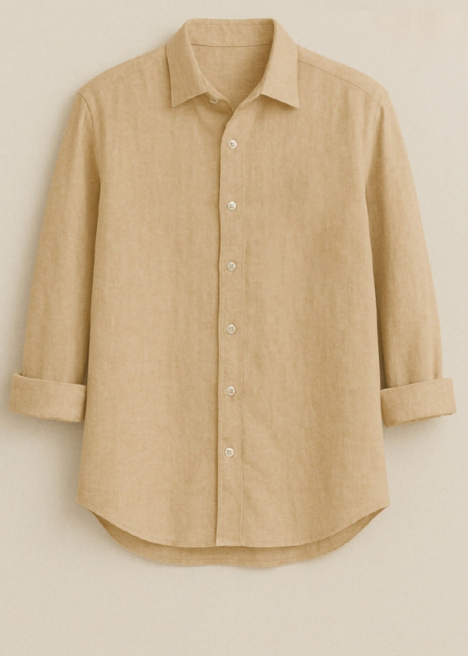 linen Casual Shirt in Beige