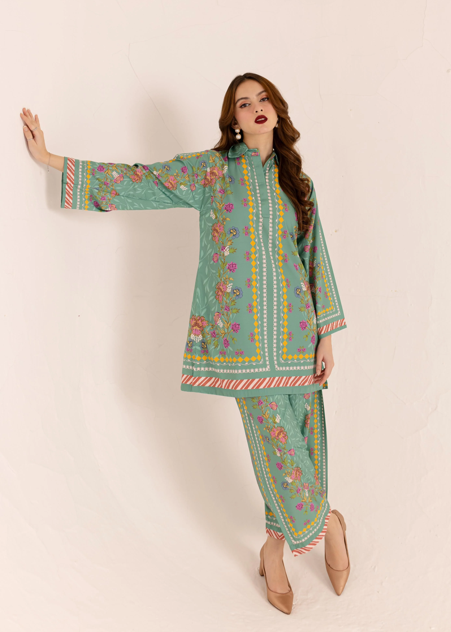 poly lawn Co Ord Sets in Moss green