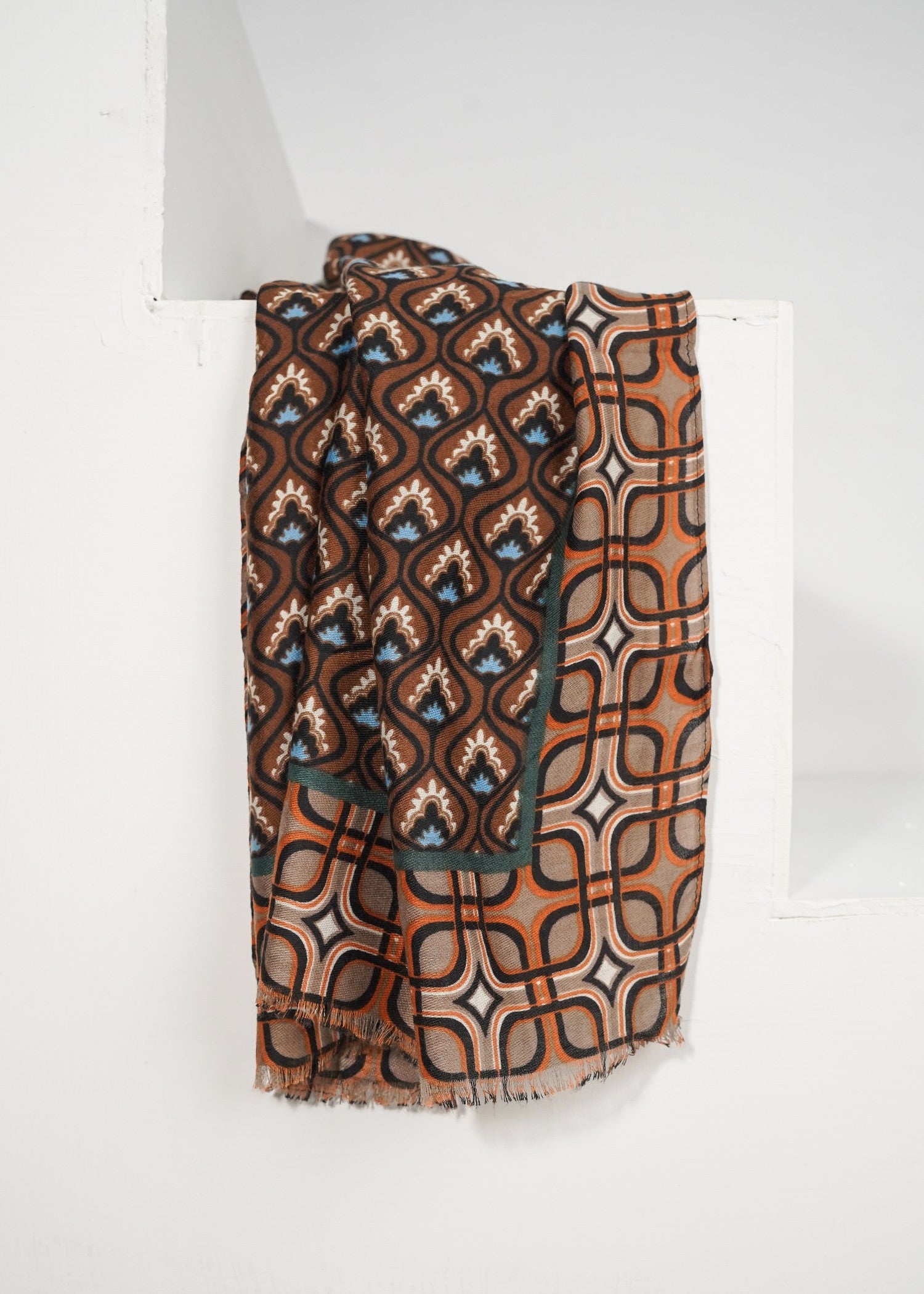 viscose Hijab in Mocha brown, multi