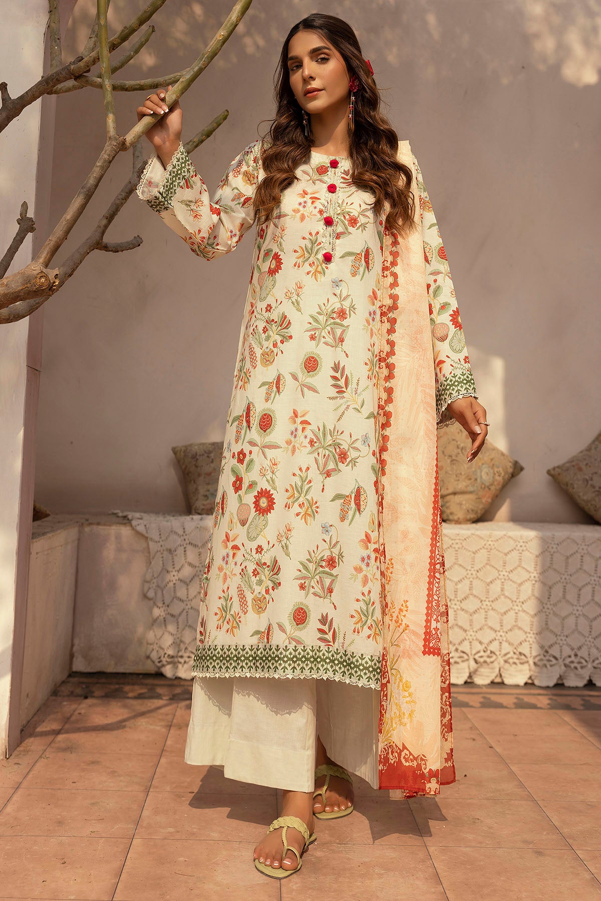 lawn Unstitched in Cream