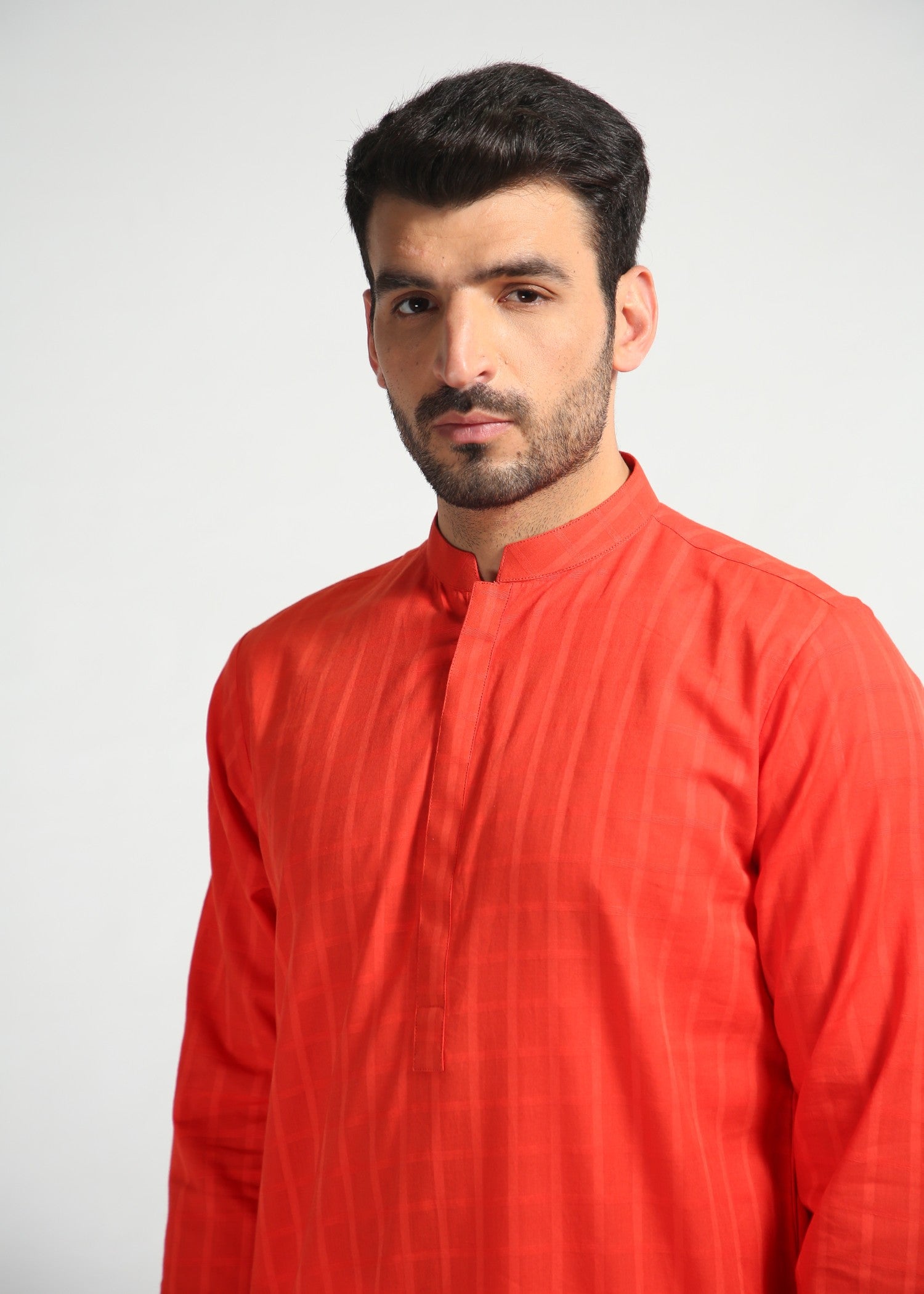 cotton Kurta in Carmine