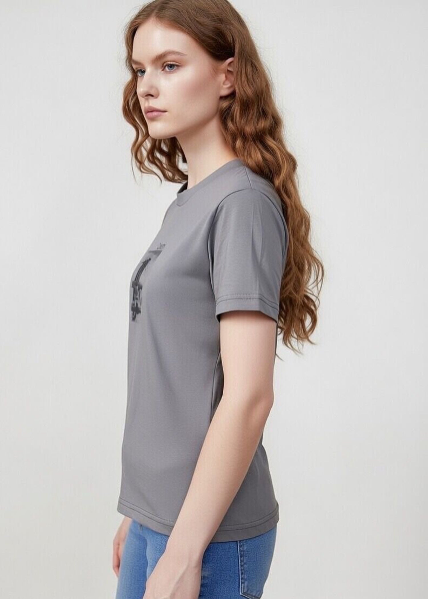 cotton T Shirt in Dim grey