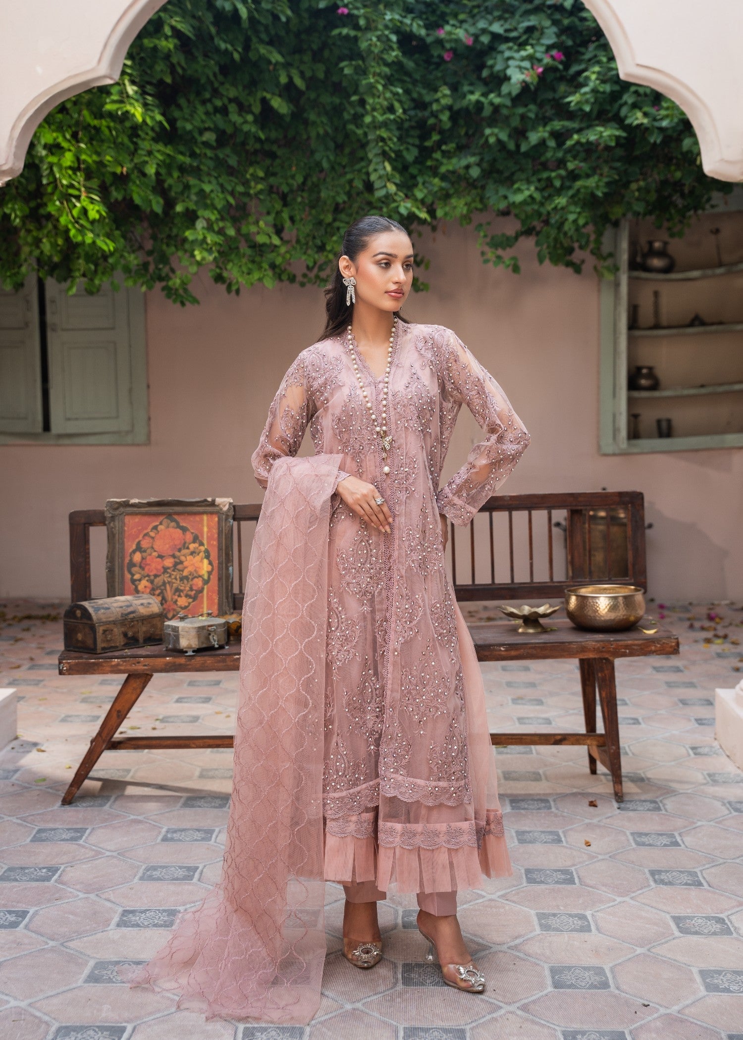 net Gown in Lilac