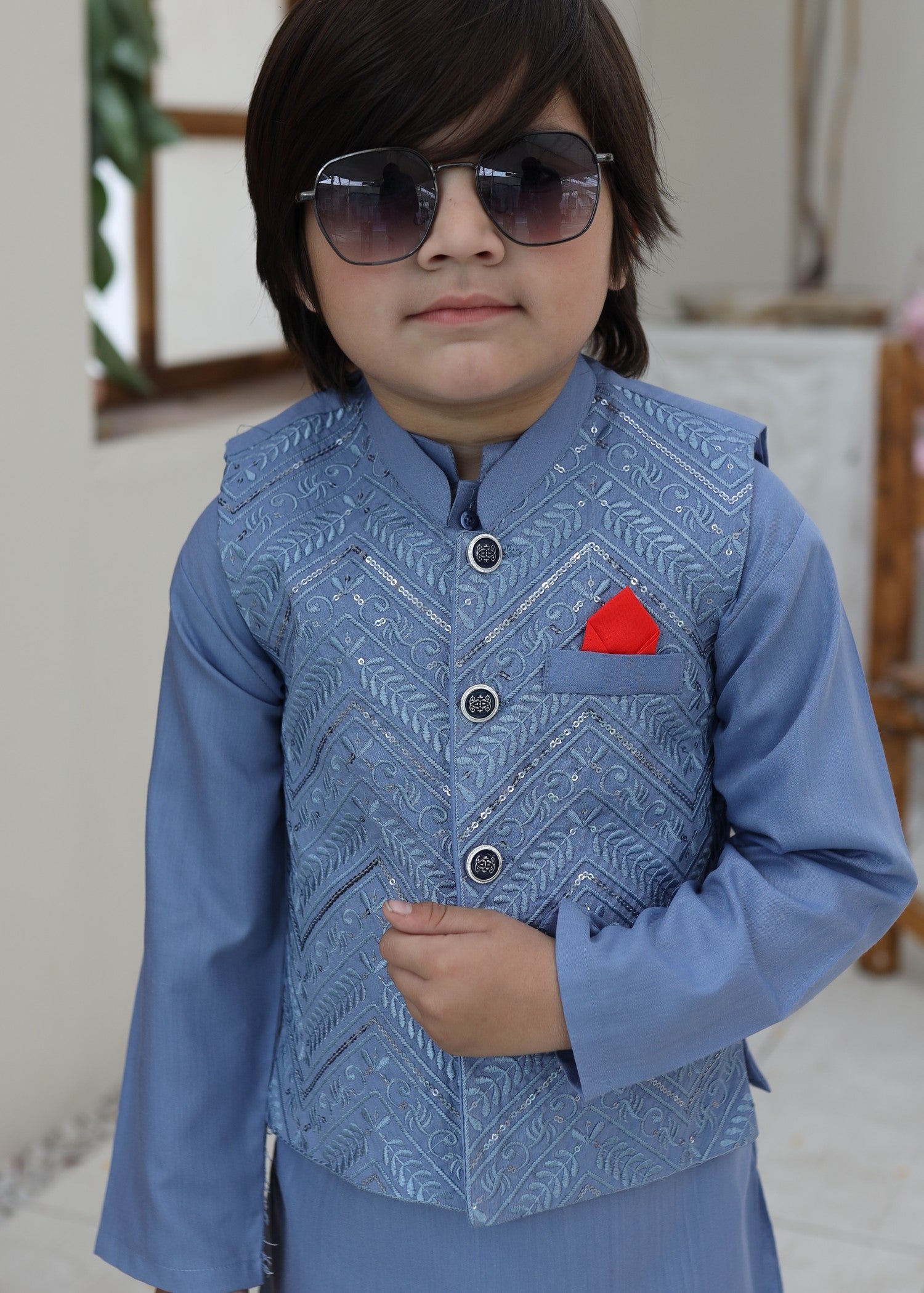 suiting Waistcoat in Periwinkle
