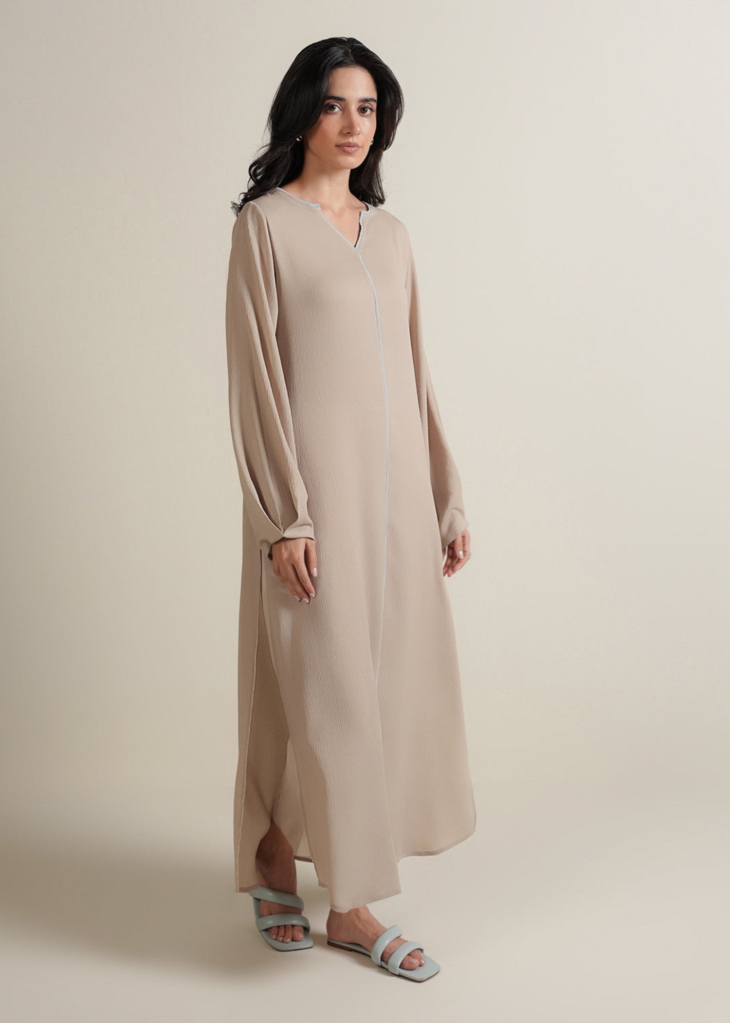 crinkle Kurti in Beige