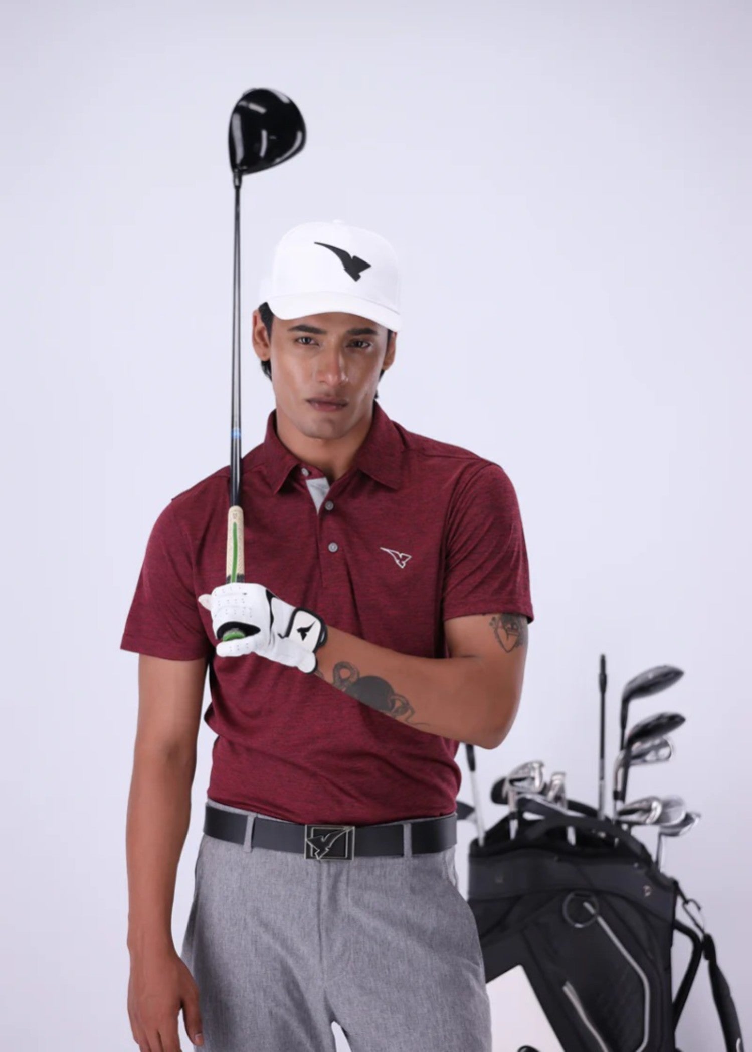 microfiber polyester Polo Shirt in Maroon
