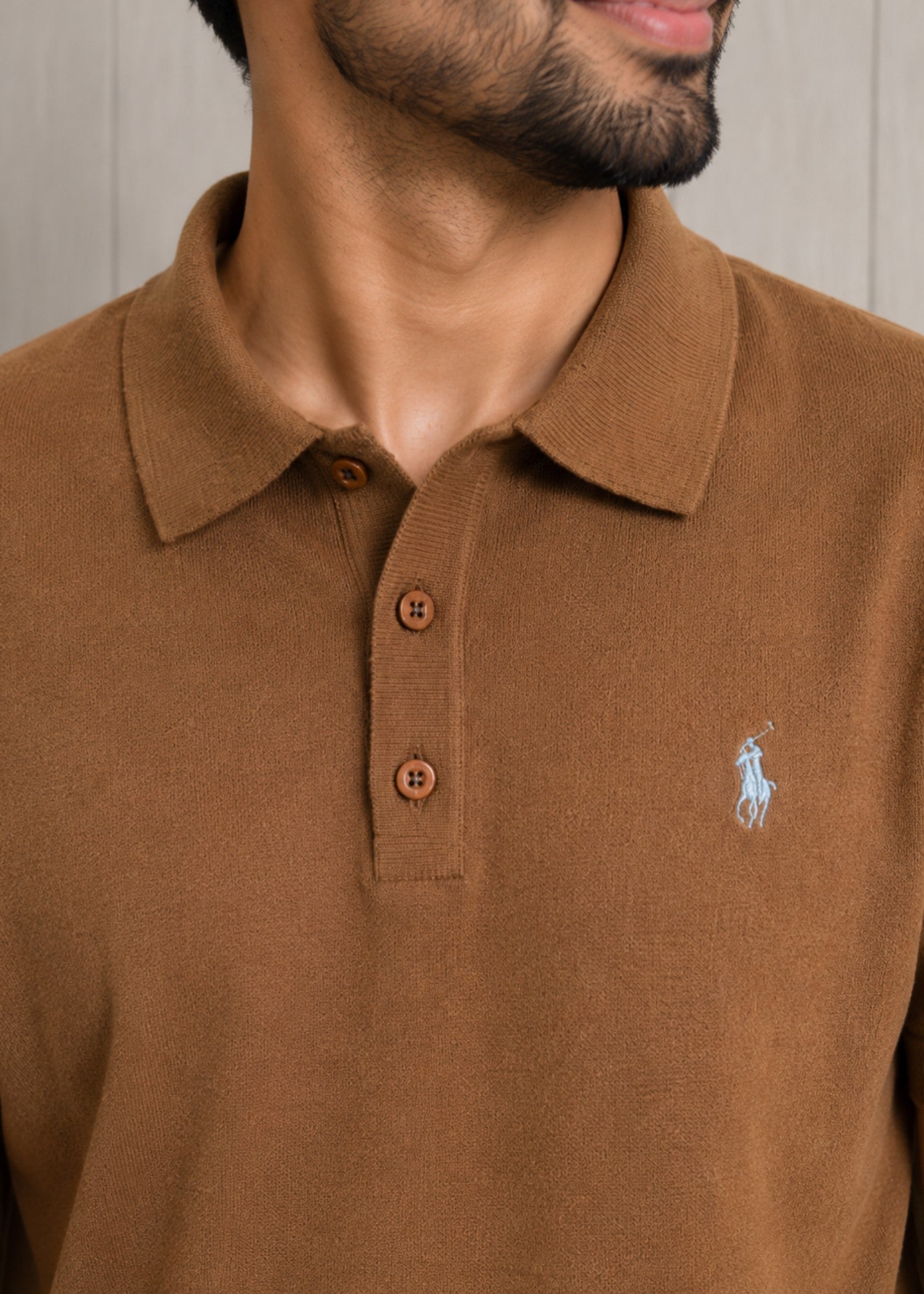 cotton jersey Polo Shirt in Hazelwood brown