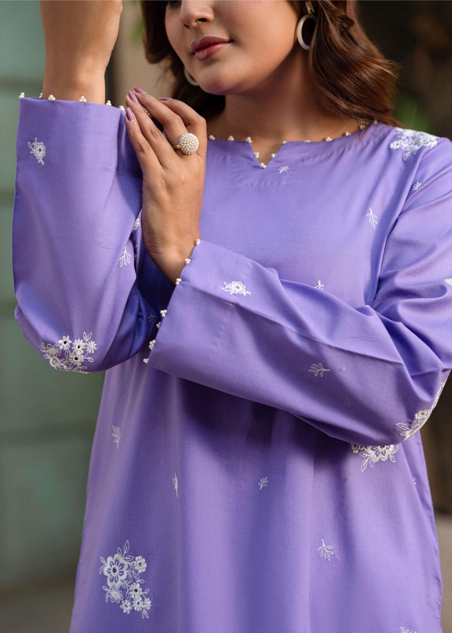 lawn Kurta Set in Heather